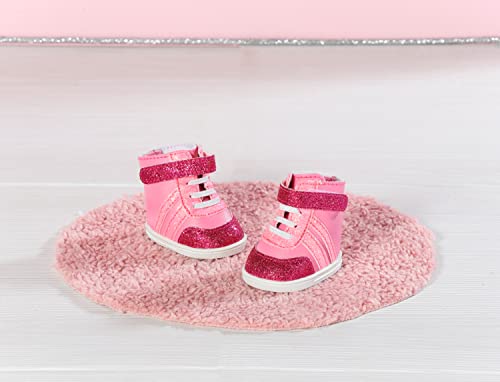 BABY born Sneakers pink, Puppenschuhe in Rosa mit Klettverschluss und Glitzer für 43 cm Puppen, 833889 Zapf Creation - Image 2