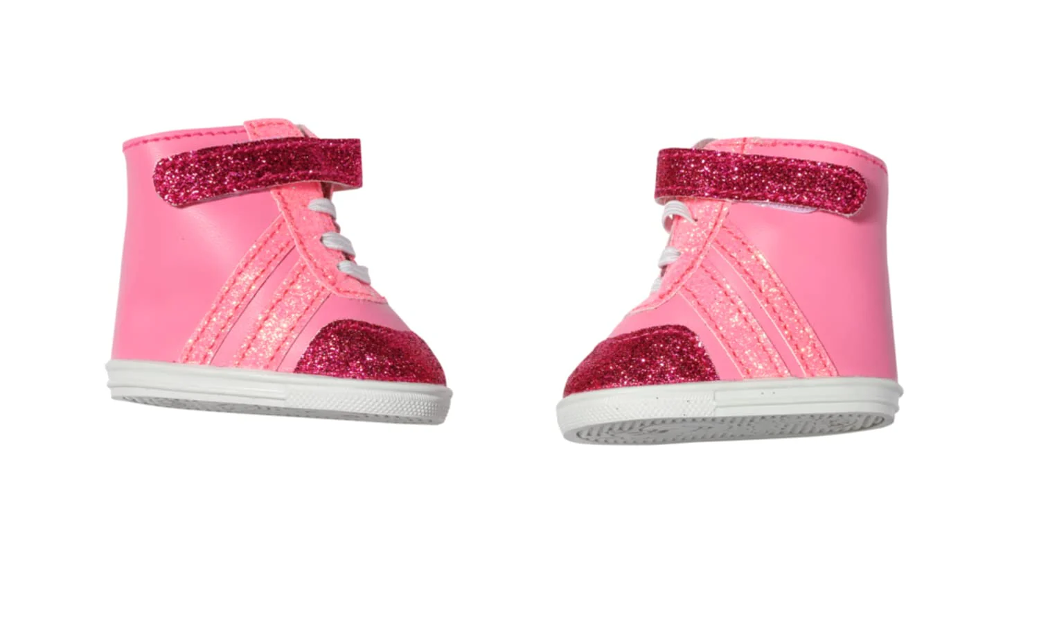BABY born Sneakers pink, Puppenschuhe in Rosa mit Klettverschluss und Glitzer für 43 cm Puppen, 833889 Zapf Creation - Image 4