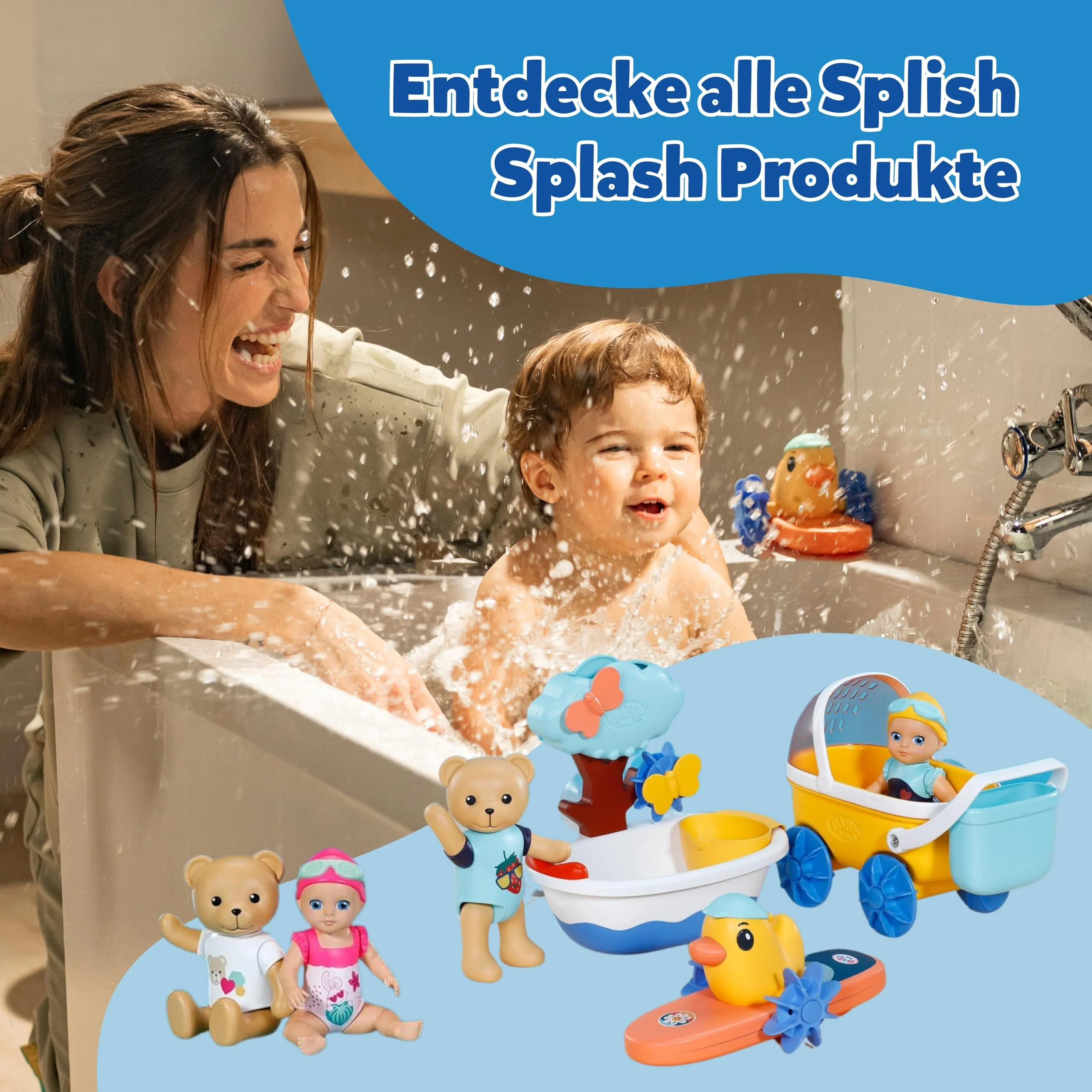 BABY born Splish Splash Surfende Berta - Badespielzeug mit Aufziehmechanismus - Funktioniert komplett ohne Batterien - Geeignet für Kinder ab 1 Jahr - Image 3