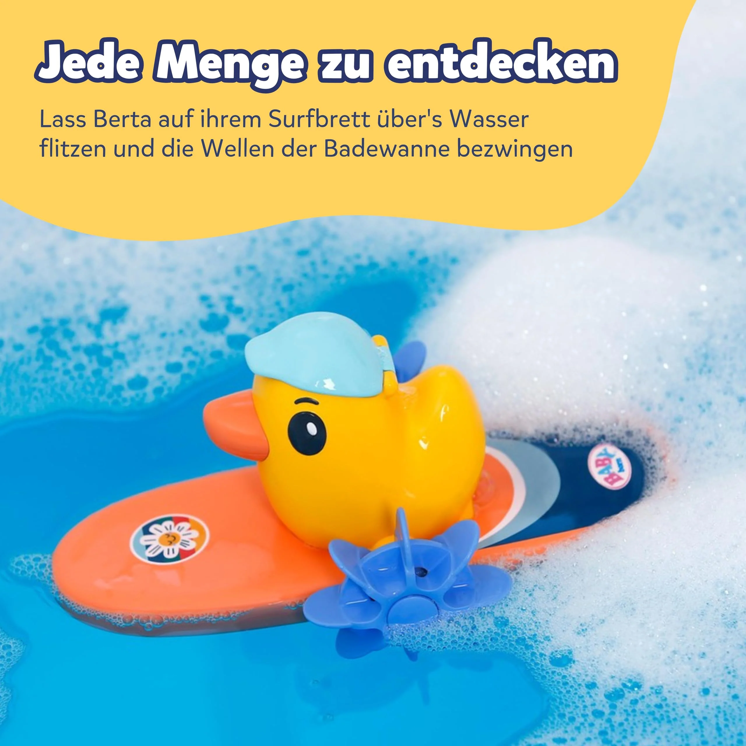 BABY born Splish Splash Surfende Berta - Badespielzeug mit Aufziehmechanismus - Funktioniert komplett ohne Batterien - Geeignet für Kinder ab 1 Jahr - Image 4