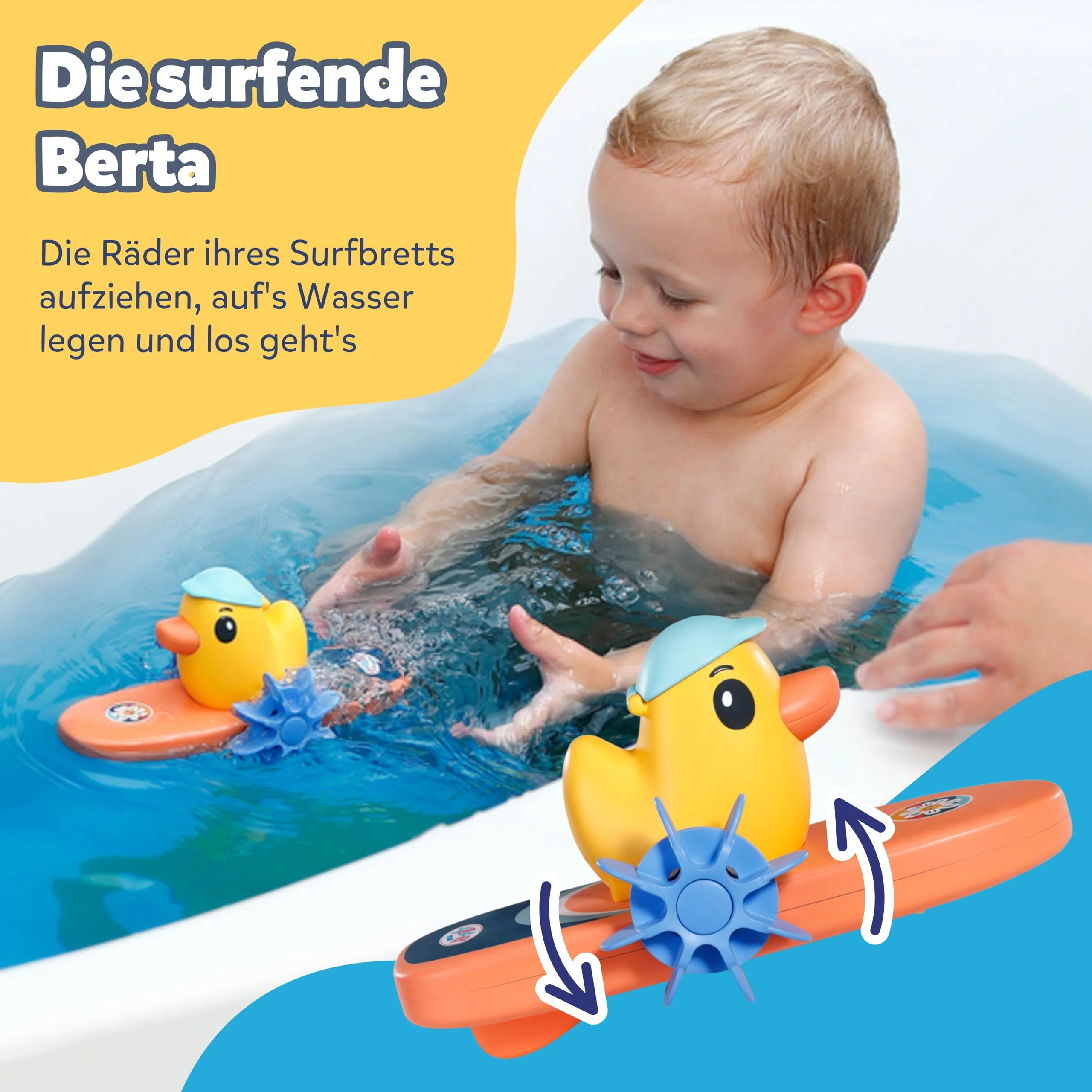 BABY born Splish Splash Surfende Berta - Badespielzeug mit Aufziehmechanismus - Funktioniert komplett ohne Batterien - Geeignet für Kinder ab 1 Jahr - Image 6