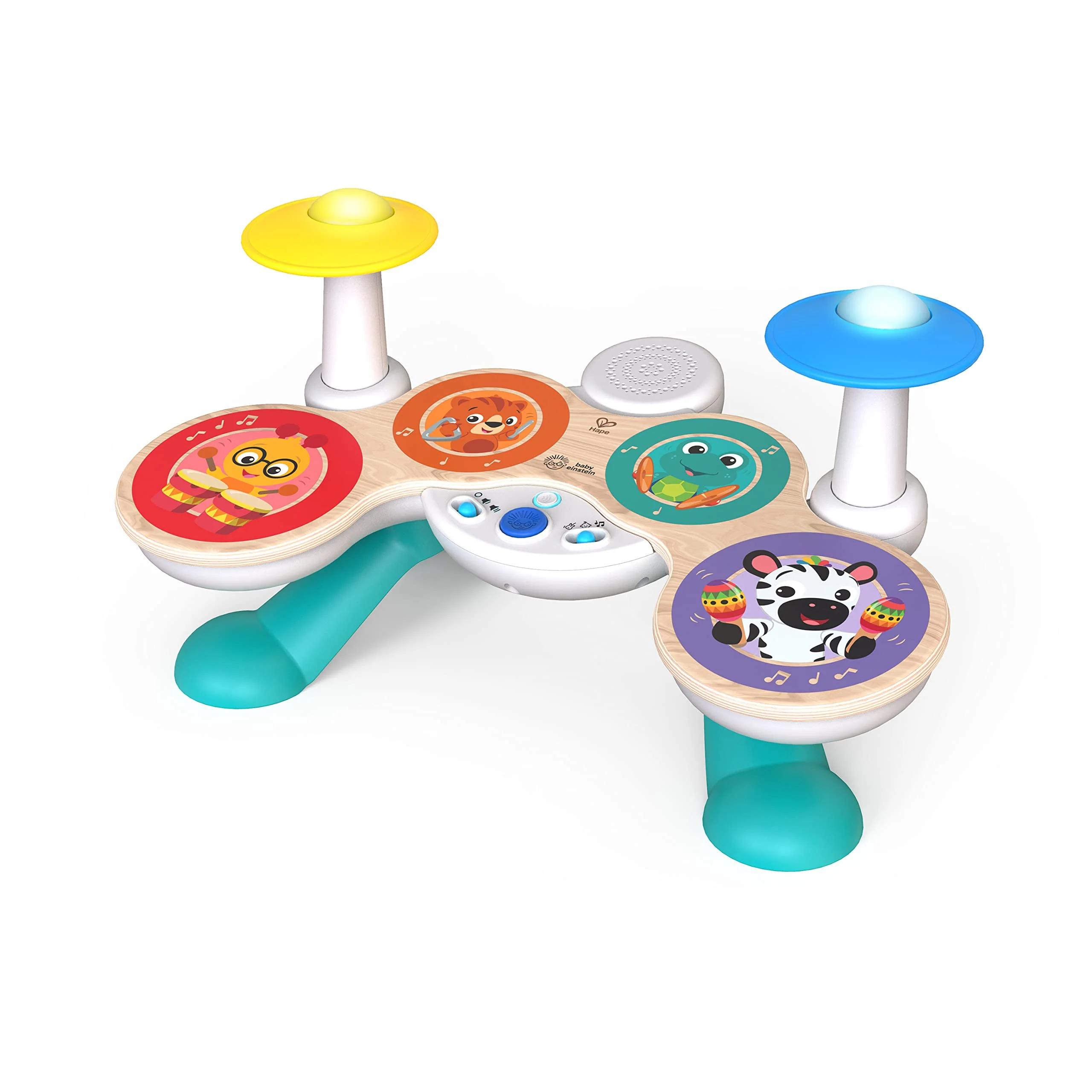 Baby Einstein, Together in Tune, Connected Magic Touch, Holz Schlagzeug, Musikinstrumente, 4 Spielmodi und 10 Melodien, Lautstärkeregler, Holzspielzeug für Kinder, ab 12 monat