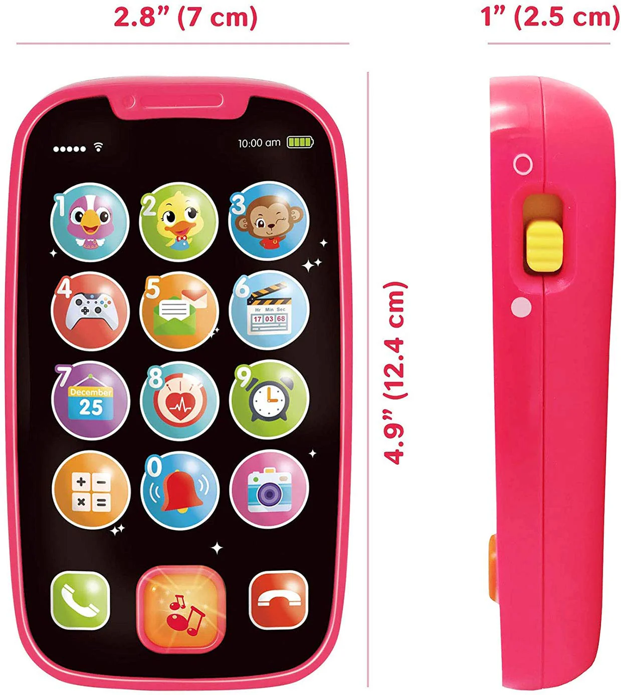 Baby Spielzeug ab 1 Jahr Kinderspielzeug ab 1 Jahr, Lernspaß Smart Phone mit Liedern Geräuschen Wörter Sätze und Blinkenden Lichtern, Lernhandy 12 Monate Kinder Geschenk 1 Jahr Mädchen Rosa - Image 4