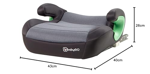 babyGO Sitzerhöhung Bursa III nach neuer I-Size Norm - Kindersitzerhöhung mit verstellbarem Isofix - Kindersitz/Autositz für Kinder (ca. 15-36 kg) Grau - Image 2