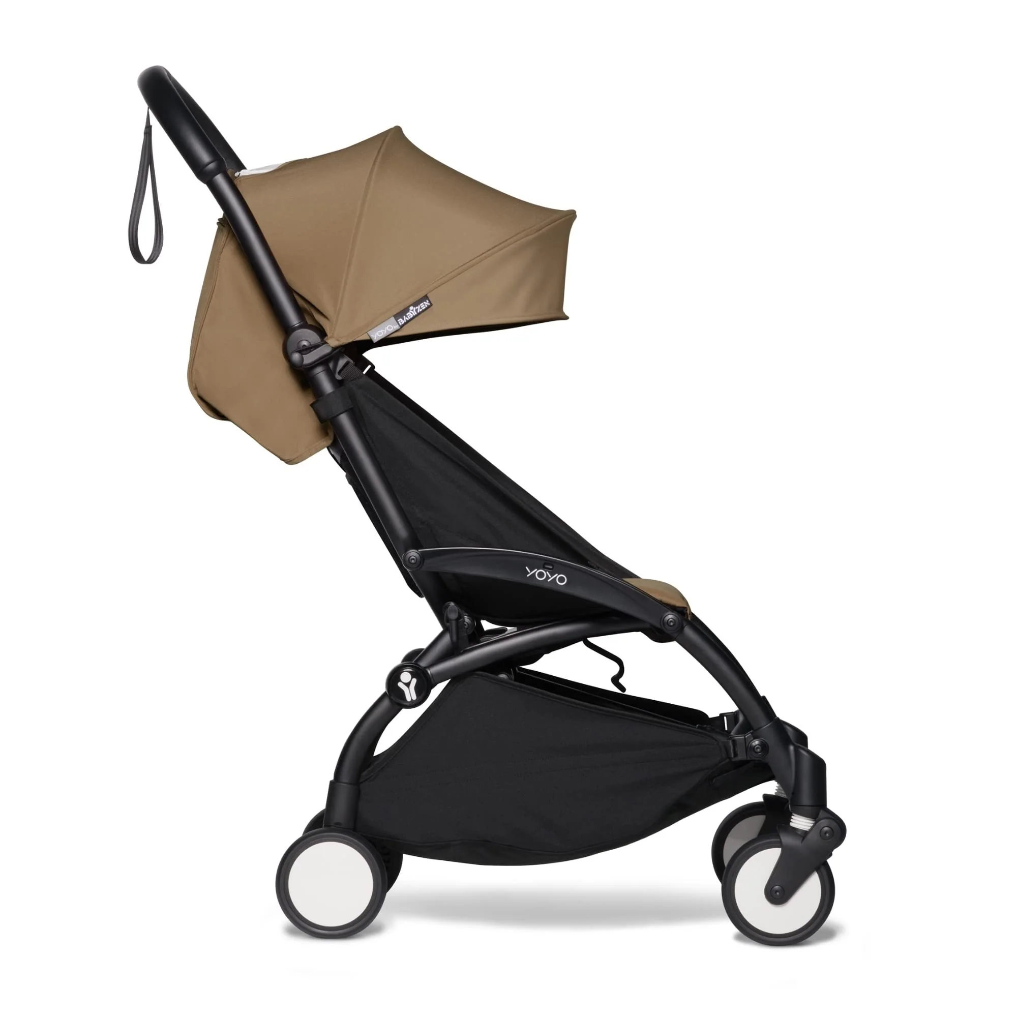 BABYZEN YOYO2 Kinderwagen (Kinderwagengestell Black und 6+ Textile Set Toffee) - mit Gurt, Rückenlehne, Verdeckbügel, Schultergurt, Aufbewahrungstasche, Sitzpolster und farbgleichem Verdeck - Image 2