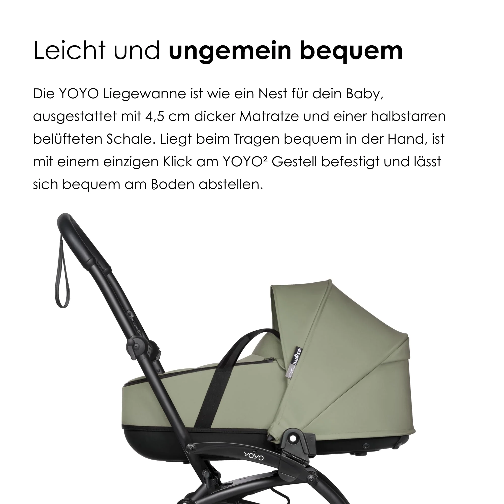 BABYZEN YOYO2 Kompletter Kinderwagen - Inklusive YOYO Liegewanne (Navy Blue), Kinderwagengestell (Black) & 6+ Textilset (Air France Blue) - für Kleinkinder bis 22 kg - Image 4