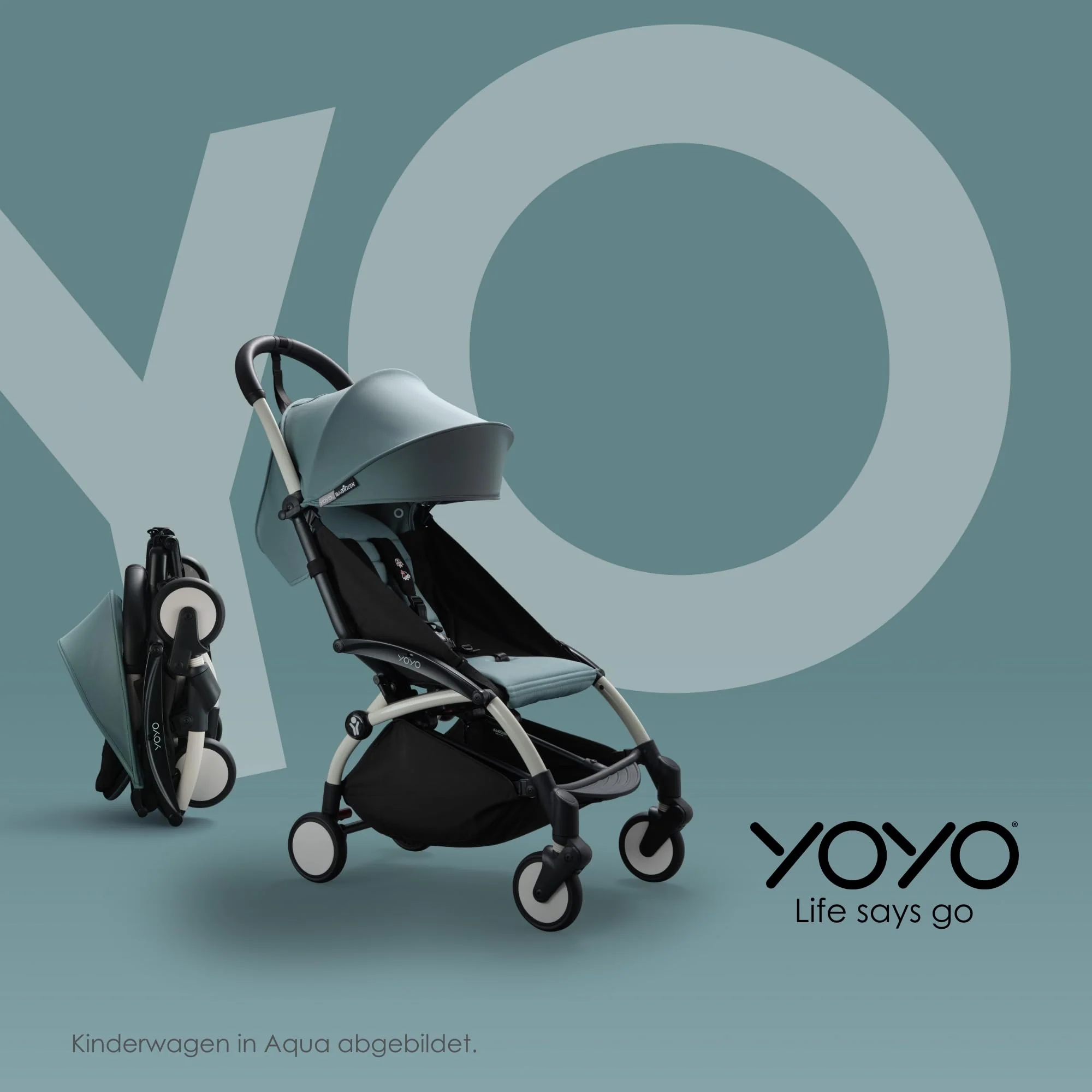 BABYZEN YOYO2 Kompletter Kinderwagen - Inklusive YOYO Liegewanne (Stone), Kinderwagengestell (White) & 6+ Textilset (Stone) - für Kleinkinder bis 22 kg - Image 7