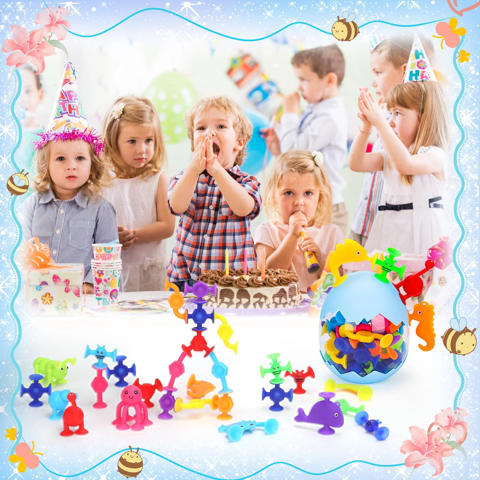 Badespielzeug ab 1 2 3 Jahre: 30 Pcs Badewannenspielzeug Saugnapf Spielzeug Kinder Sensorik Wanne Saugnapf Spielzeug Baby Saugnapf Spielzeug Beschäftigung Autofahrt Kinder 4 5 6 Jahre - Image 2