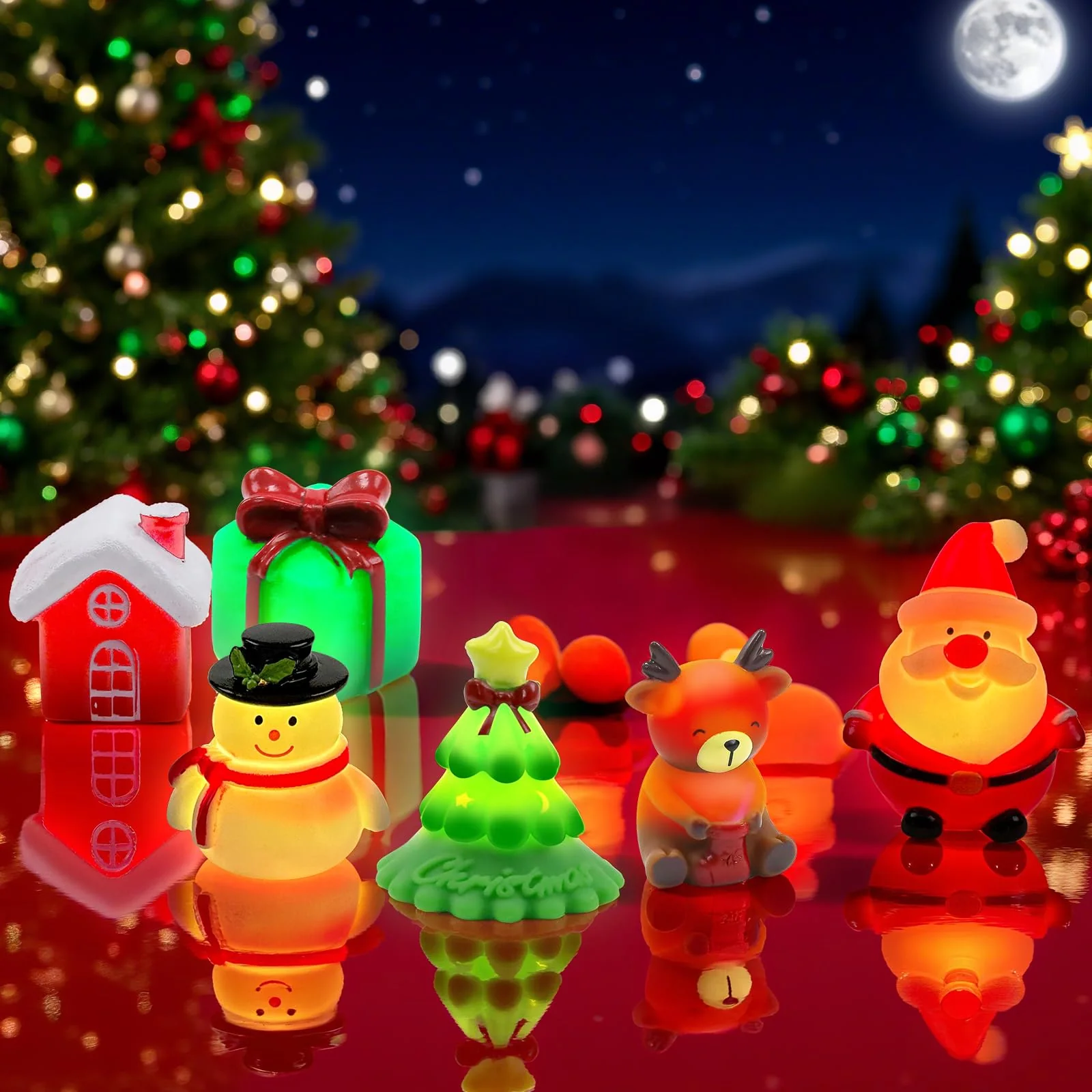 Badespielzeug Leuchtend für Kinder, 6Stück Weihnachts Badewannenspielzeug mit Licht, Baby Wasserspielzeug Ab 1 Jahr, Leuchtspielzeug für Badewanne Geschenk zu Weihnachten - Image 2