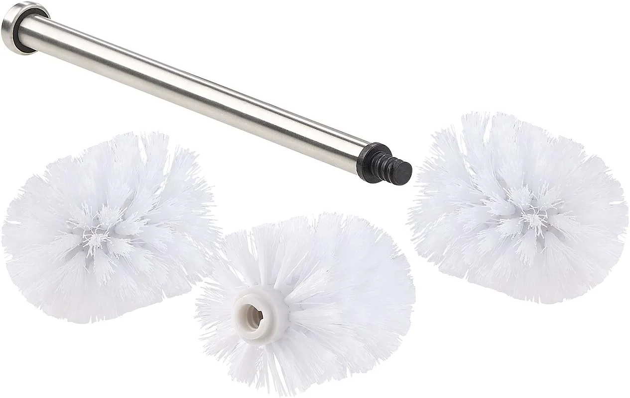 BadeStern Klobürste: WC-Bürste mit Edelstahl-Stiel und 3 Aufsätzen mit Ø 7 cm, weiß (Toilettenbürste 7 cm Durchmesser, WC Bürste 7 cm Durchmesser, Ersatzbürstenkopf) - Image 10