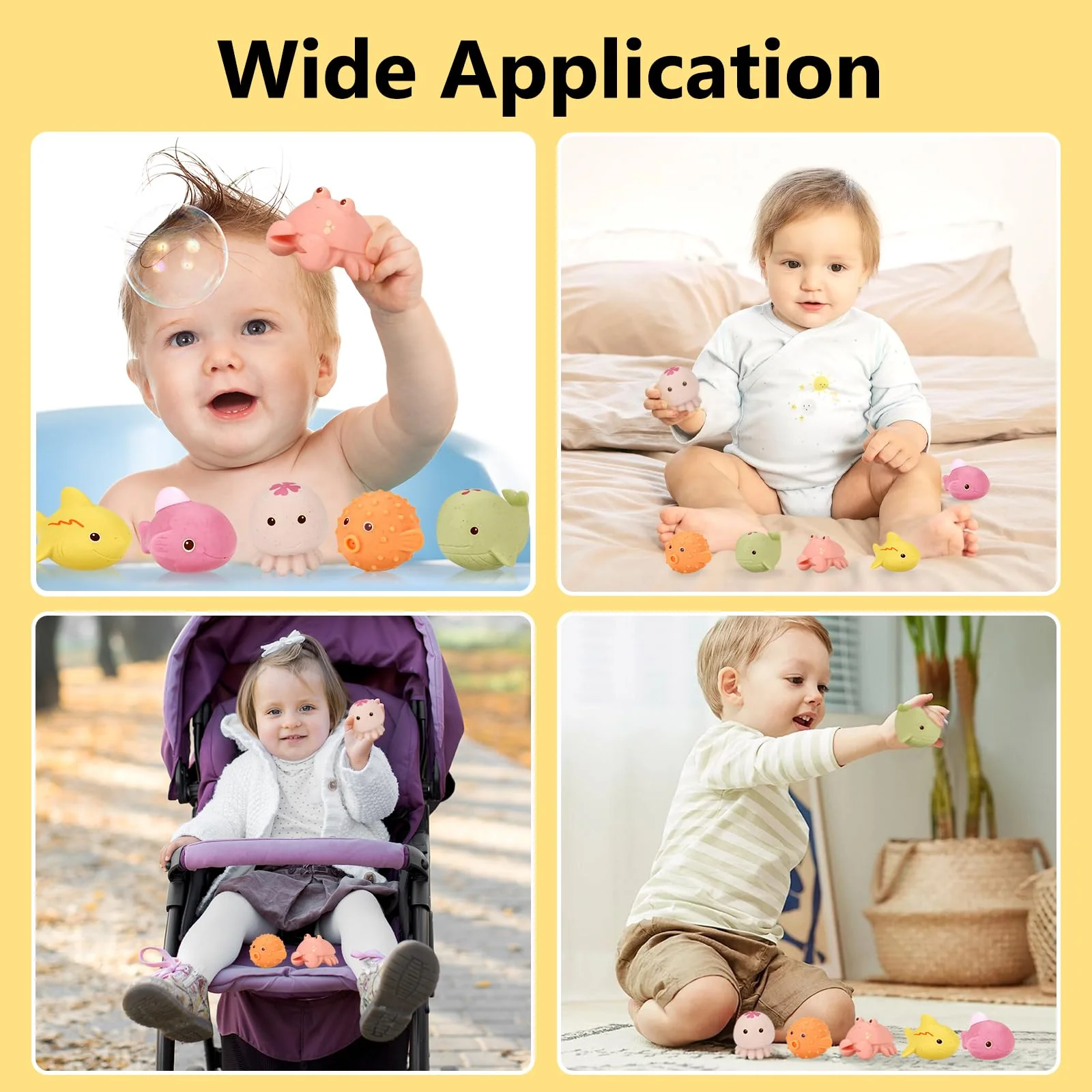 Badetiere Baby Schimmelfrei – 6 Stück Badespielzeug Ohne Löcher, Wasserspielzeug für Kinder, Umweltfreundlich & Sicher, Für Babybadewanne, Pool & Strand, Fördert Hand-Auge-Koordination - Image 3