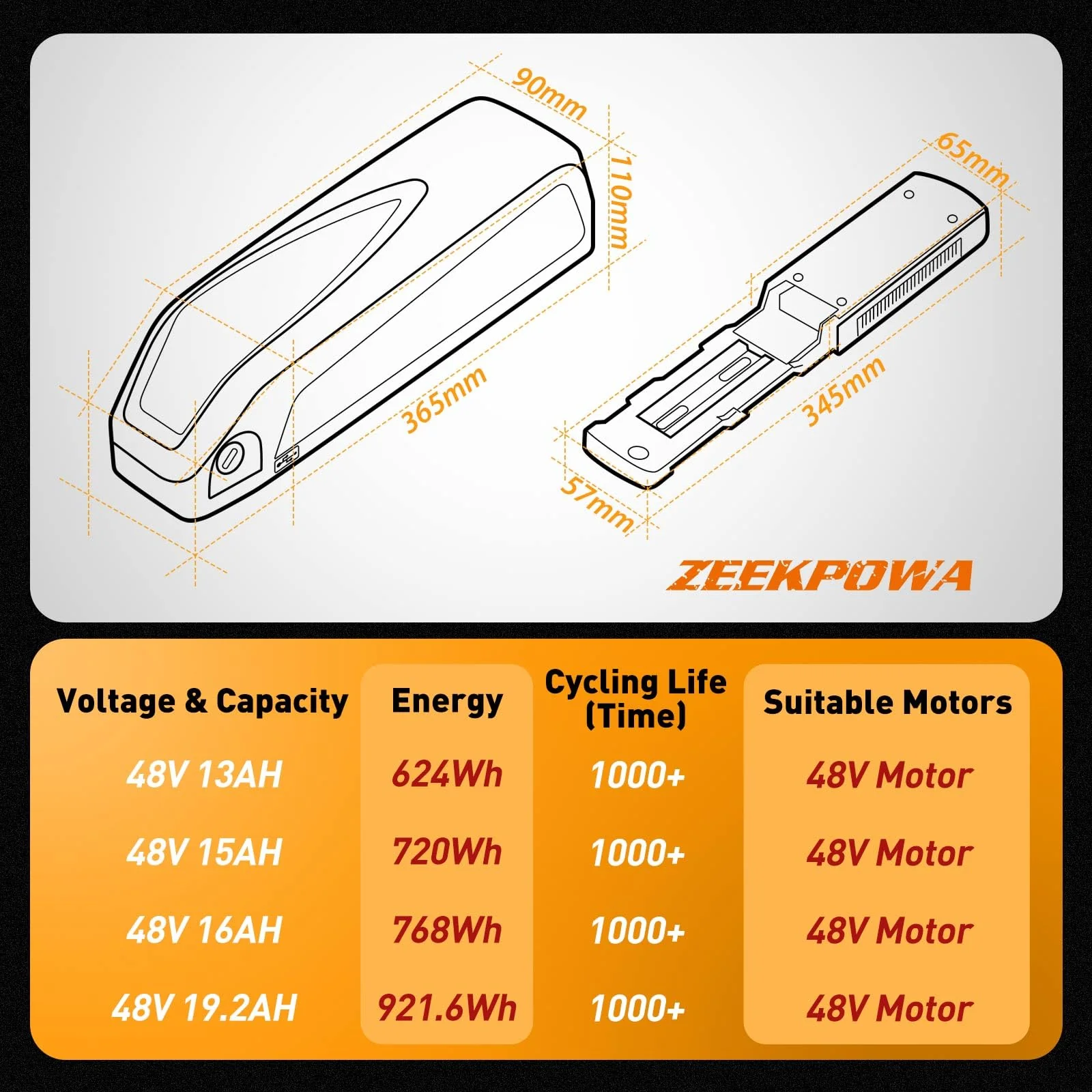 BAFANG Mittelmotor 36V 250W, 36V 500W, 48V 500W, 48V 750W, 48V 1000W BBS02B umbausatz (48V-750W-44T, C18 & 16Ah Battery) - Image 8