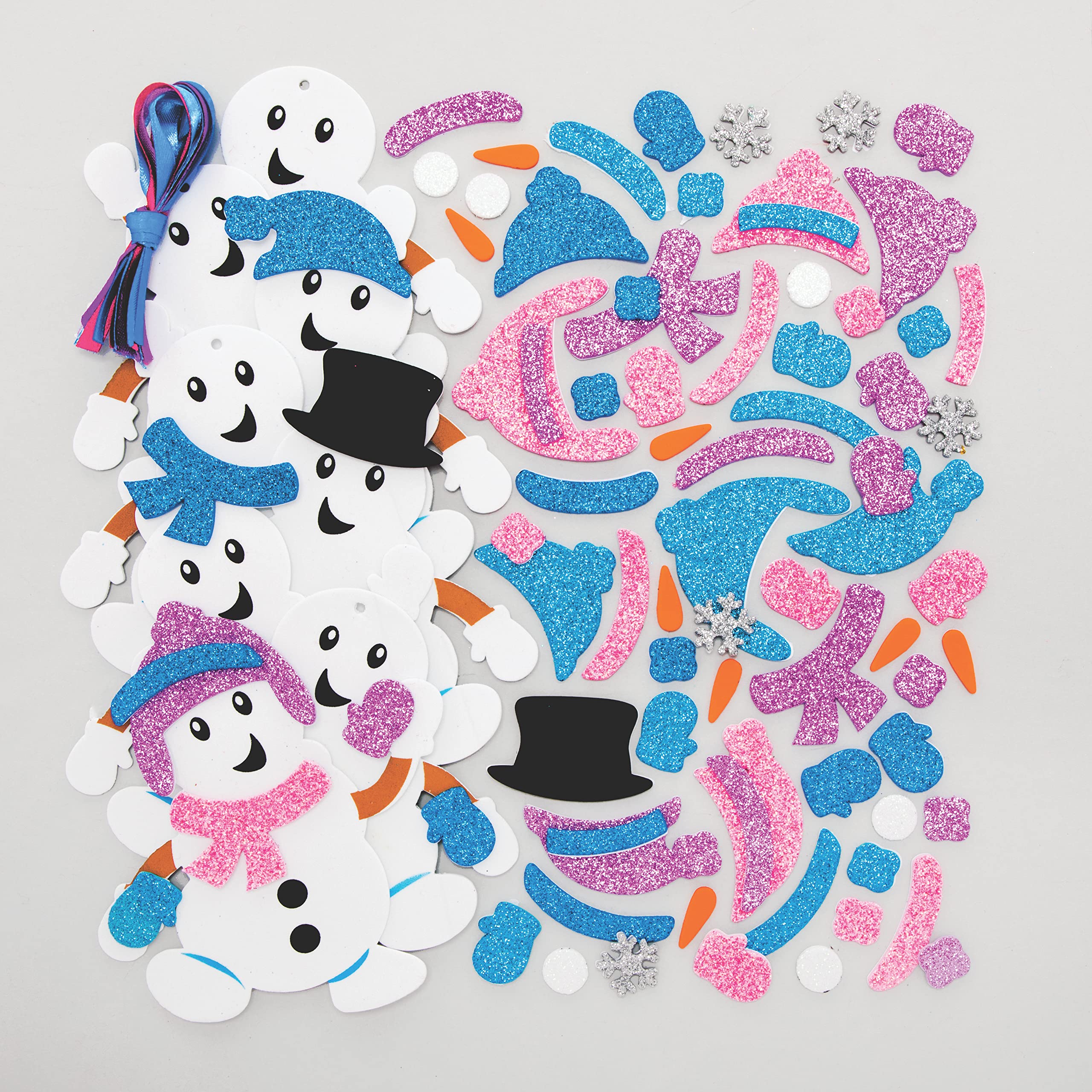 Baker Ross FC118 Schneemann Dekoration Bastelset - 8er Pack, Weihnachten Dekoration Bastelsets Für Kinder, Kindergeburtstag Basteln, Weihnachtsbastelideen - Image 3