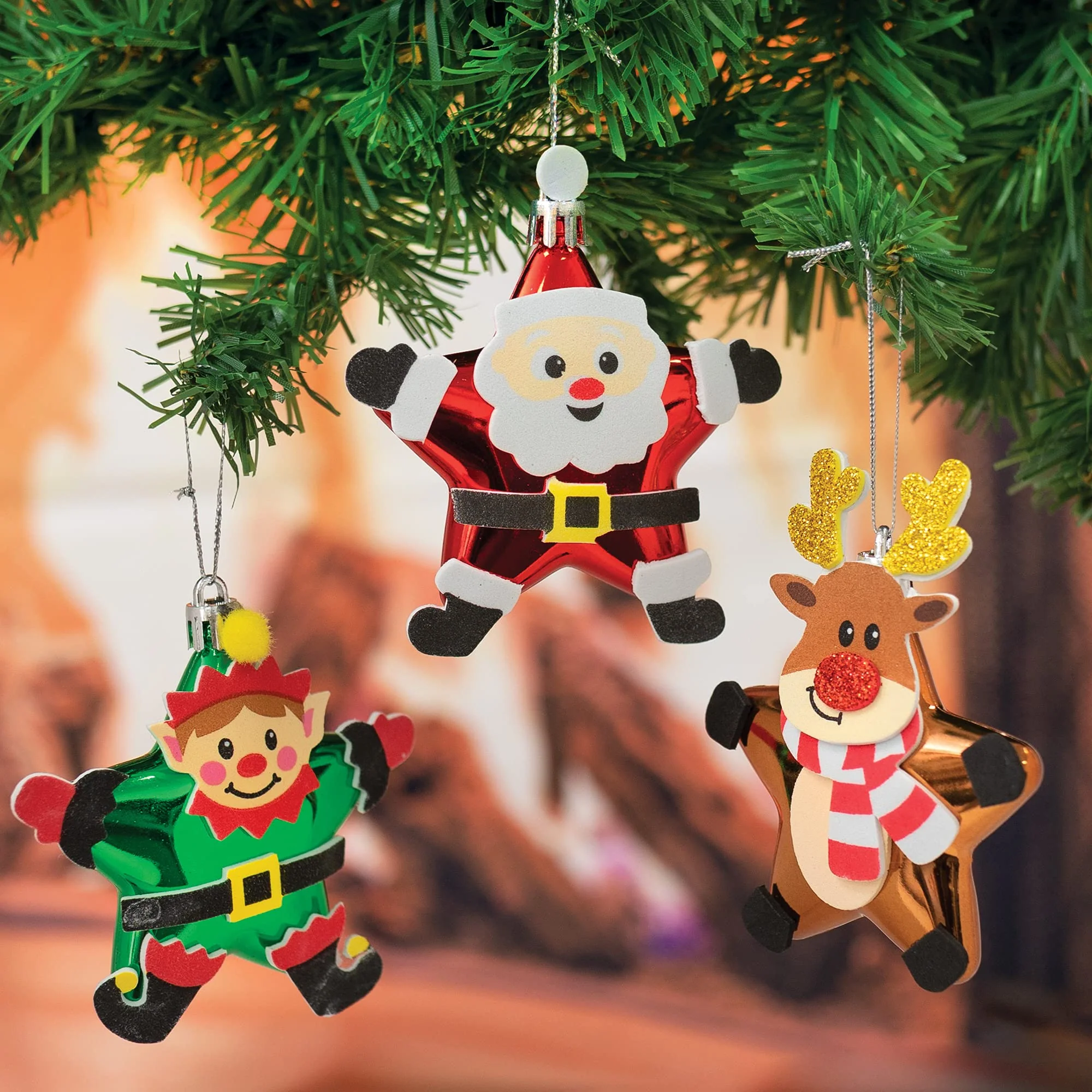 Baker Ross FE985 Weihnachtsstern Dekoration Bastelset - Packung mit 6, Bastelt Eure Eigenen Weihnachtsdekorationen, Kugel Dekorationen für Kinder zum Basteln und Aufhängen - Image 8