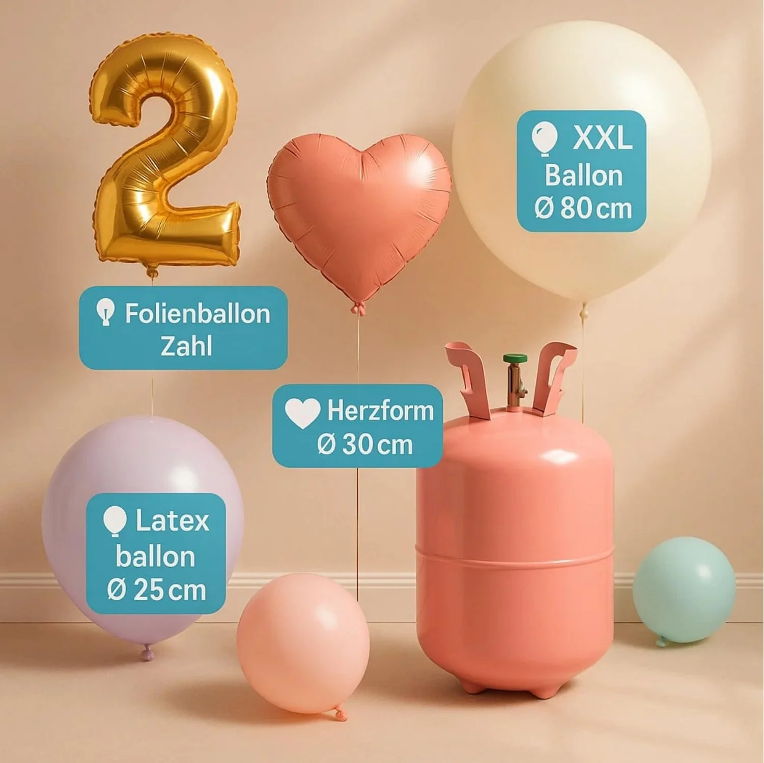 Ballongas – Helium Balloon Gas für bis zu 50 Luftballons – Helium Gasflasche XXL - Image 7