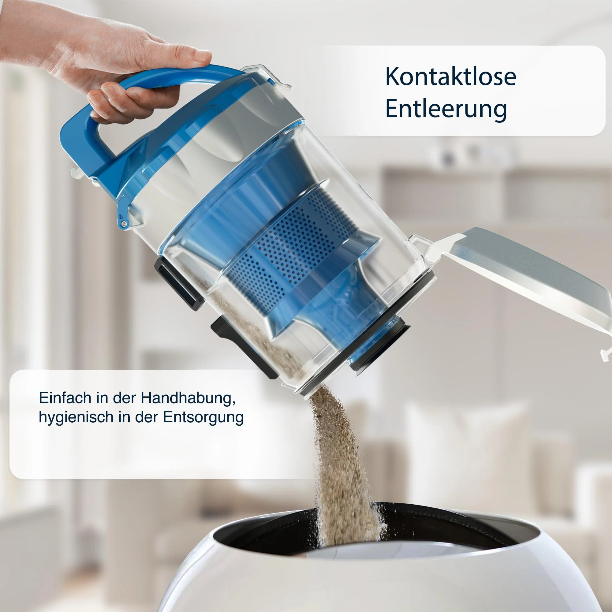 Balter Vento A3 Staubsauger beutellos, 850W hohe Saugleistung, große 2L Staubbehälter, Multizyklon, HEPA-Filter