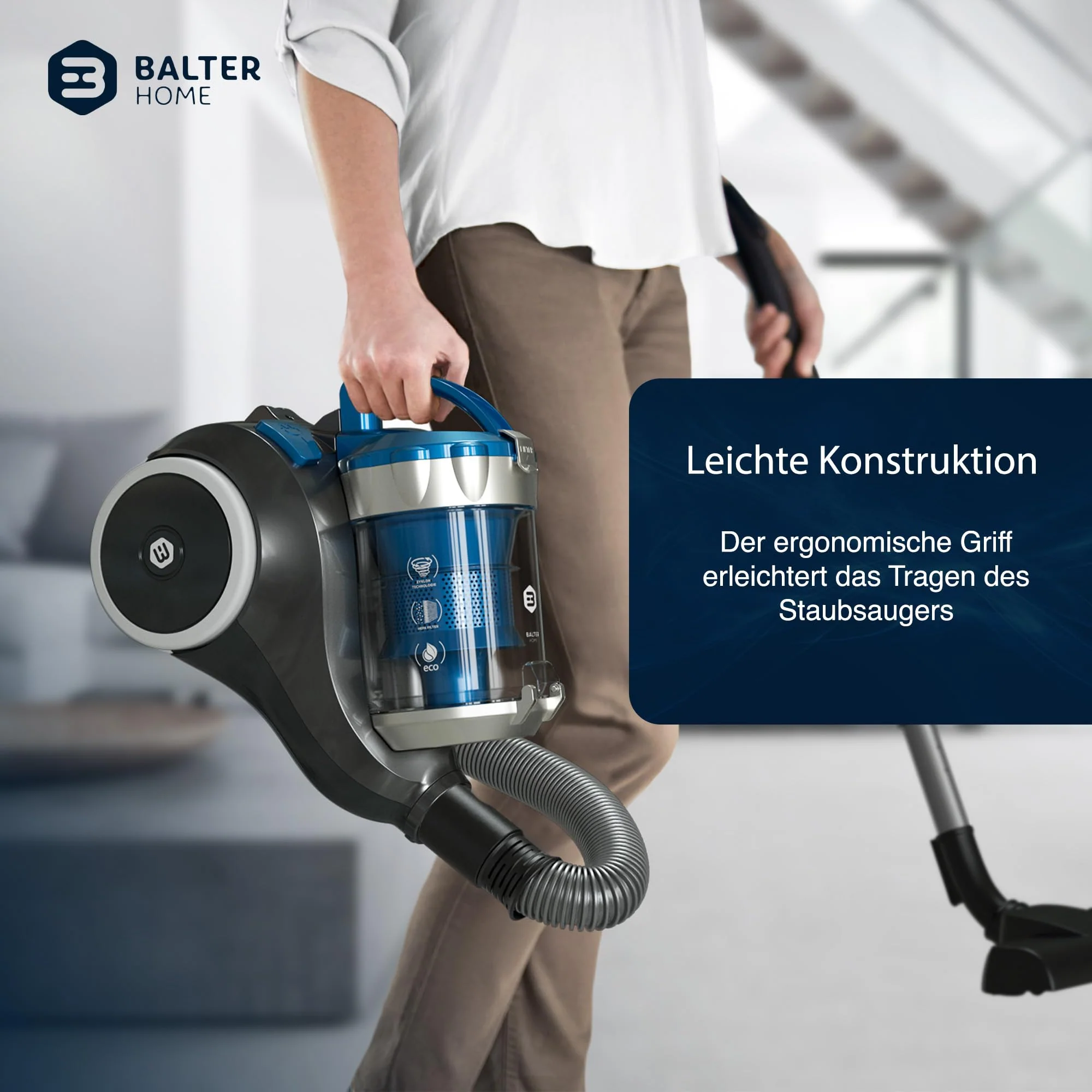 Balter Vento A3 Staubsauger beutellos, 850W hohe Saugleistung, große 2L Staubbehälter, Multizyklon, HEPA-Filter - Image 7