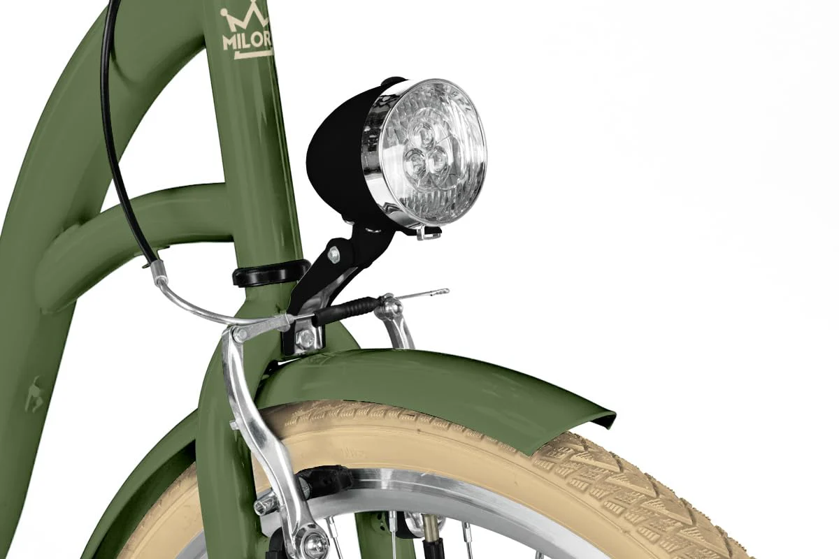 Balticuz OU Komfort Fahrrad Citybike Mit Weidenkorb Damenfahrrad Hollandrad Retro, 26 Zoll, Grün-Creme, 7-Gang - Image 10