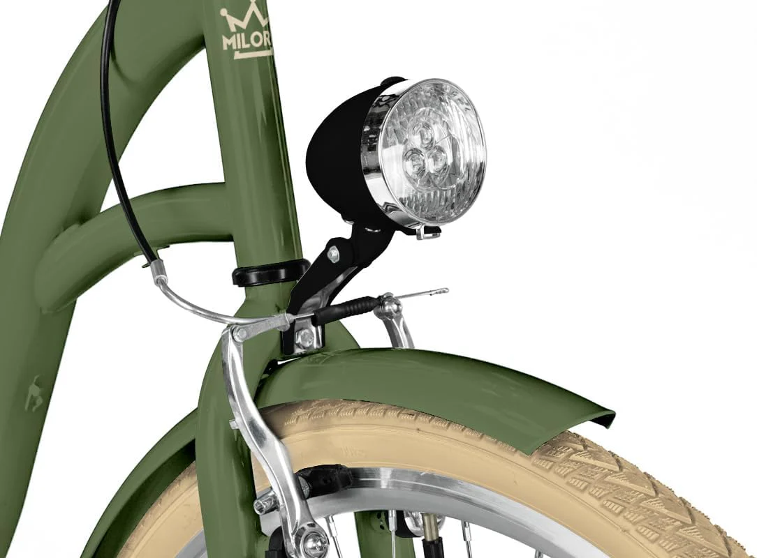 Balticuz OU Komfort Fahrrad Citybike Mit Weidenkorb Damenfahrrad Hollandrad Retro, 26 Zoll, Grün-Creme, 7-Gang - Image 3