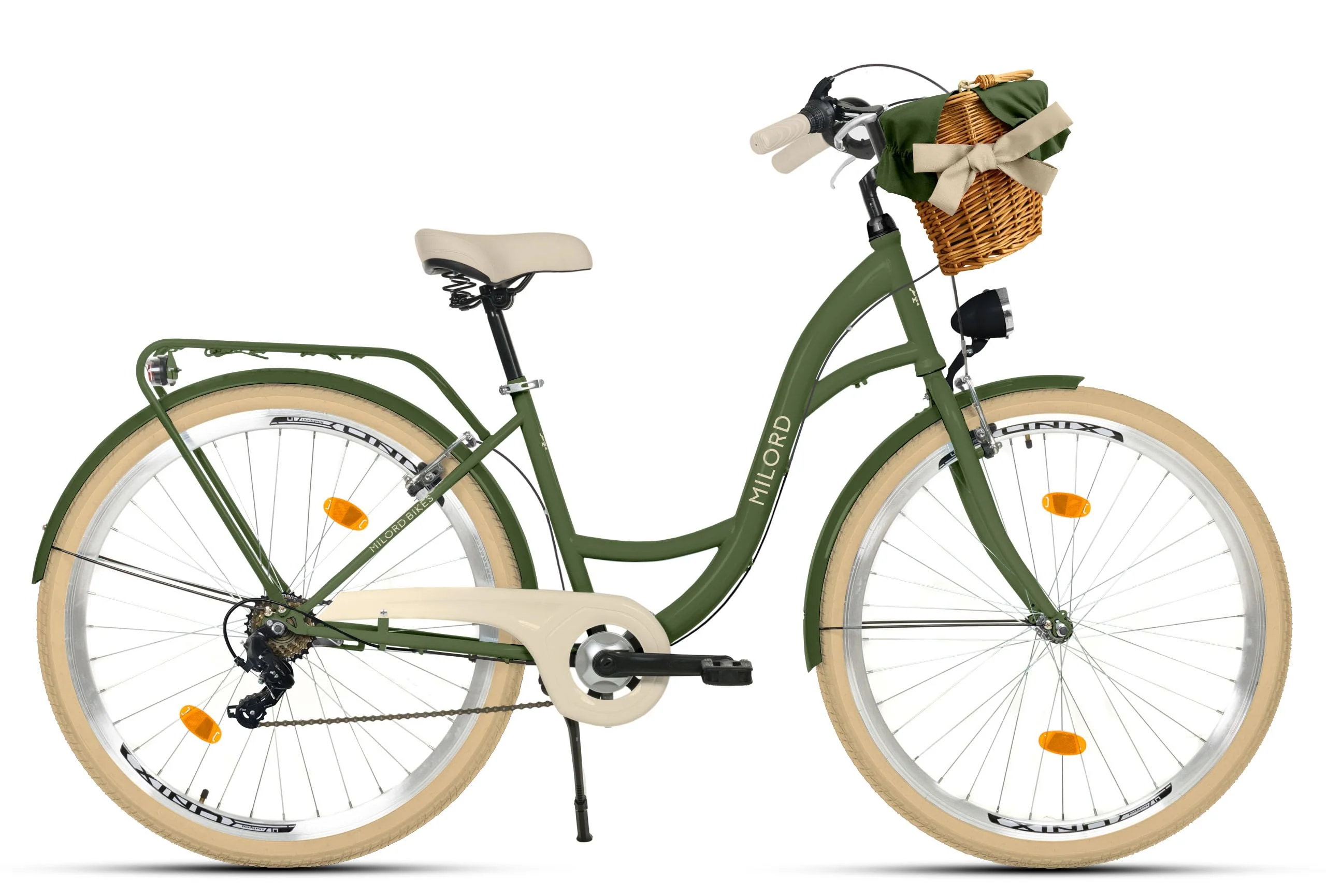 Balticuz OU Komfort Fahrrad Citybike Mit Weidenkorb Damenfahrrad Hollandrad Retro, 26 Zoll, Grün-Creme, 7-Gang - Image 7