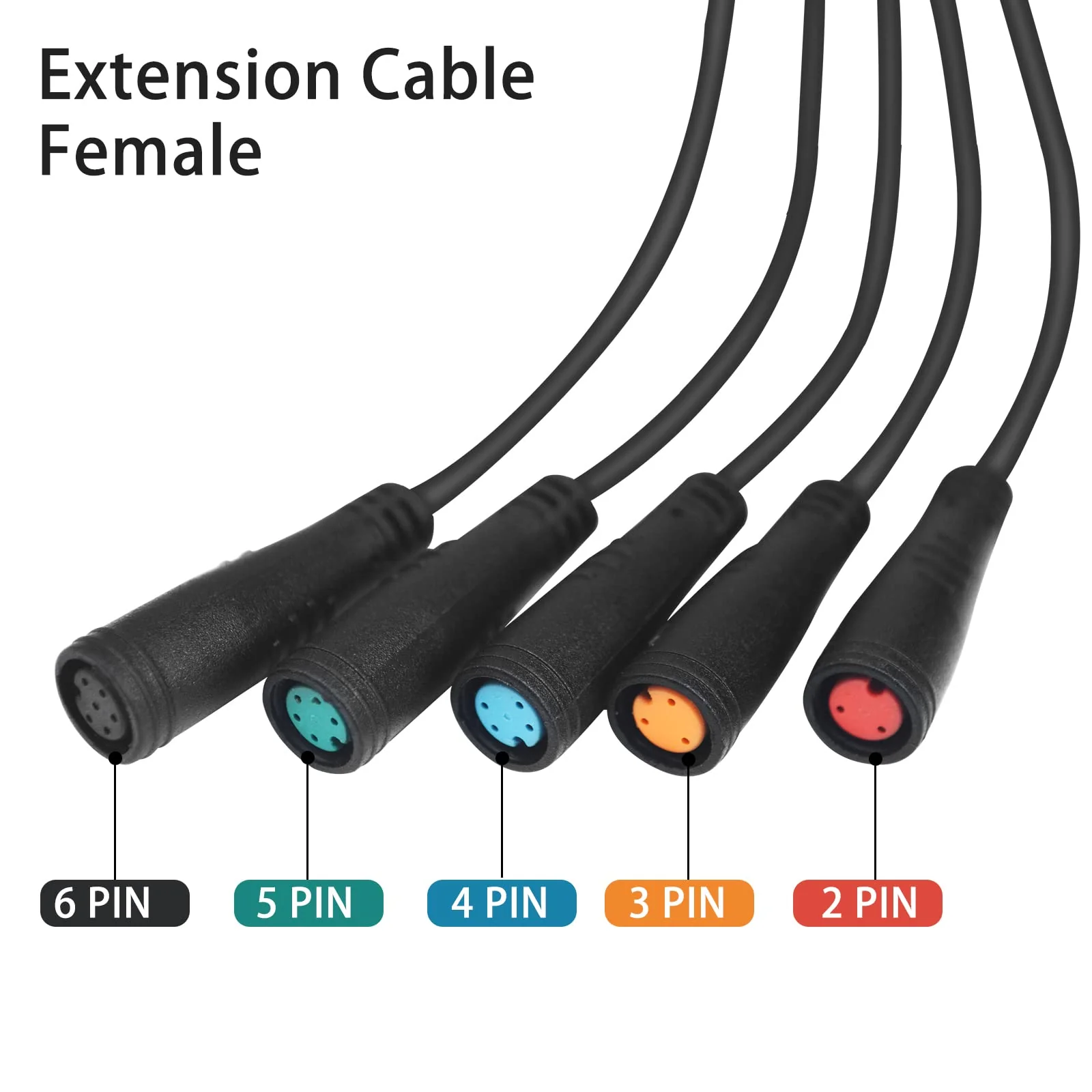 baluoqi Verlängerungskabel 2Pin/3Pin/4Pin/5Pin/6Pin wasserdichter Stecker mit einem einzelnen Stecker DIY Ebike Linie für elektrisches Fahrrad Licht/Ebrake/Anzeige Ebike Teile (3Pin weiblich) - Image 5