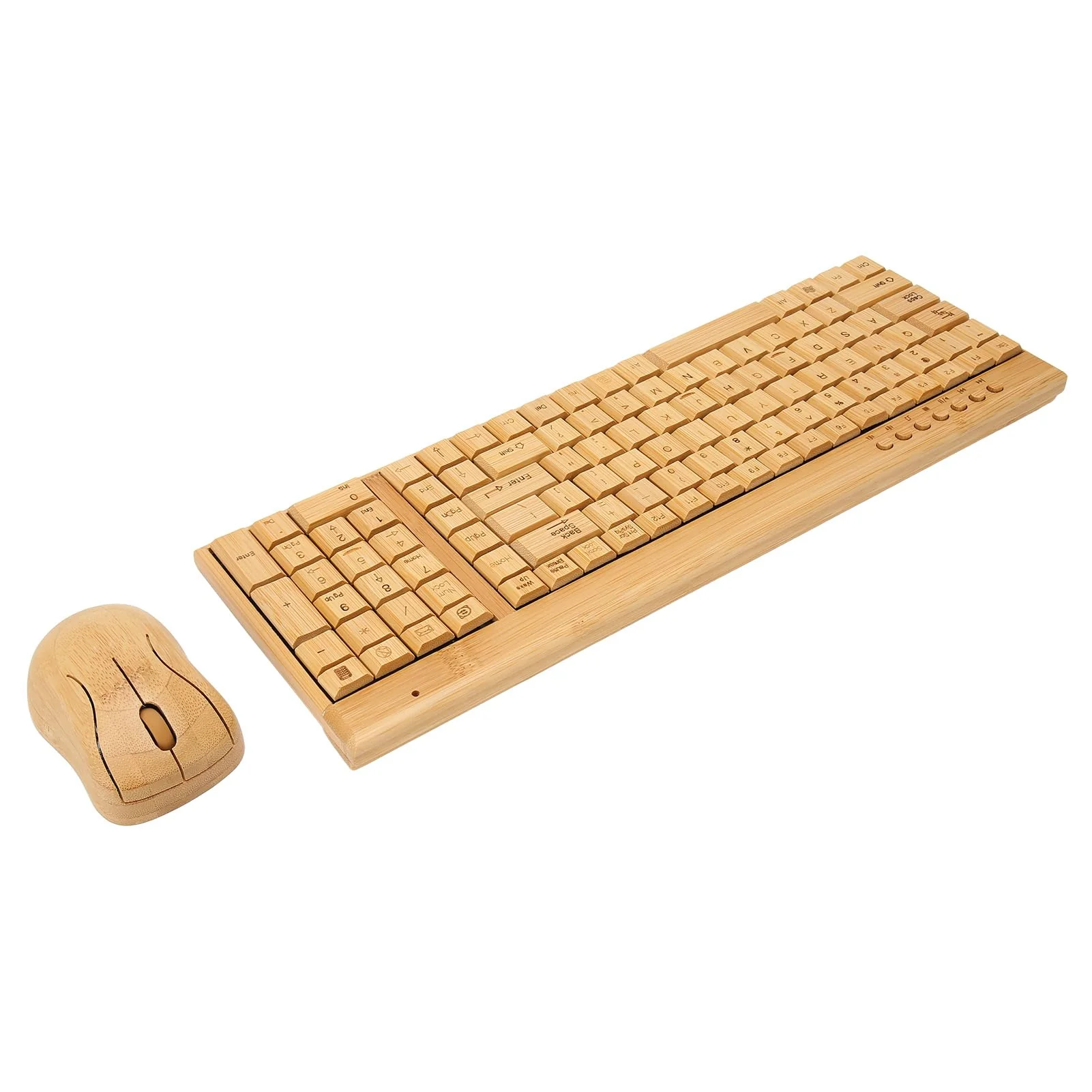 Bambus-Tastatur und -Maus, 2,4-GHz-Tastaturmaus mit Kabelloser Verbindung, Plug-and-Play, Bambusholzmaterial, für Büro und Gaming, Kombination aus Maus und - Image 9