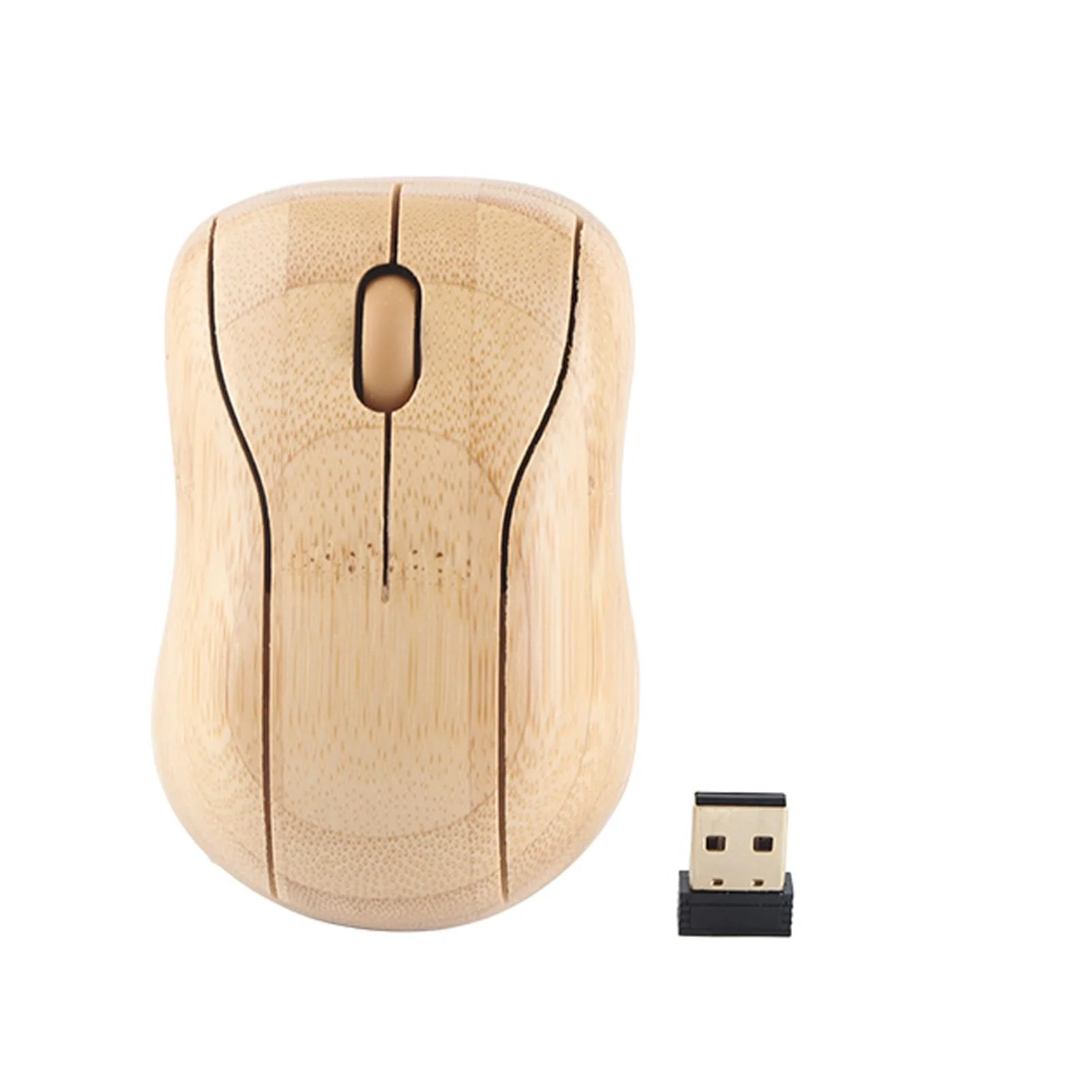 Bambus-Tastatur und -Maus, 2,4-GHz-Tastaturmaus mit Kabelloser Verbindung, Plug-and-Play, Bambusholzmaterial, für Büro und Gaming, (Maus) - Image 4