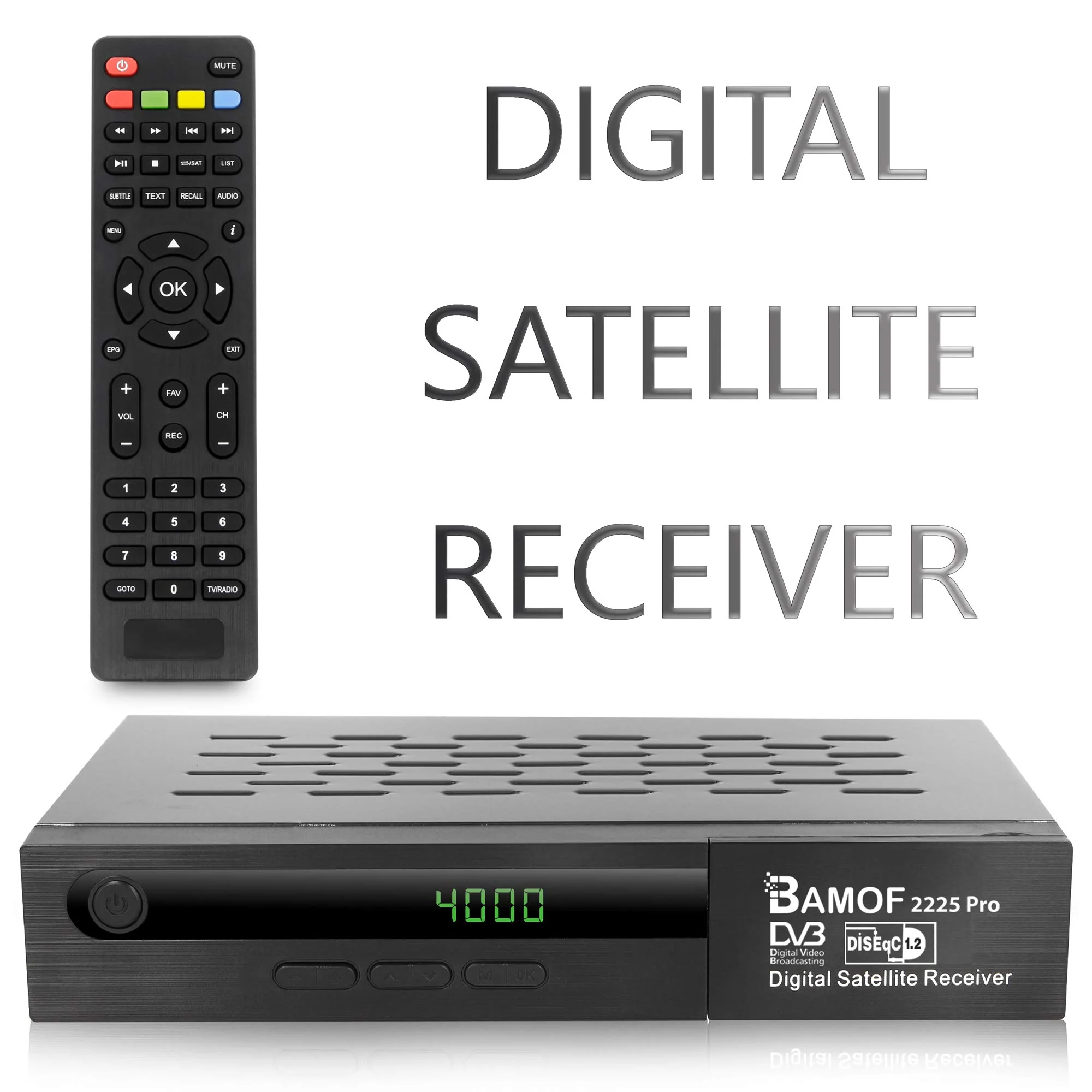 Bamof 2225 PRO Sat Receiver Digitaler Satelliten Receiver- (HDTV, DVB-S/DVB-S2, HDMI, SCART, 2X USB, Full HD 1080p) [Vorprogrammiert für Astra, Hotbird und Türksat] + HDMI Kabel - Image 5