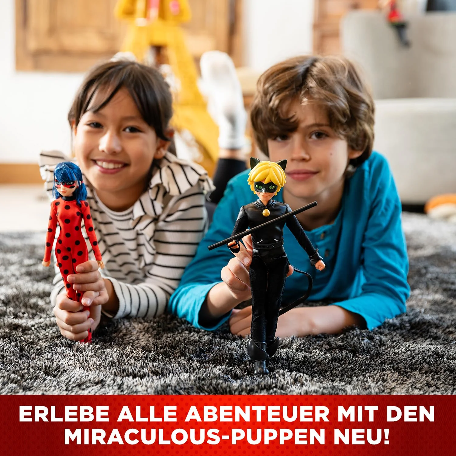 BANDAI - Miraculous Ladybug - Mannequin Puppe 26 cm - Cat Noir - Offizielle Miraculous Lizenz - Gelenkige Cat Noir Puppe - Spielzeug für Kinder ab 4 Jahren - P50002 - Image 5