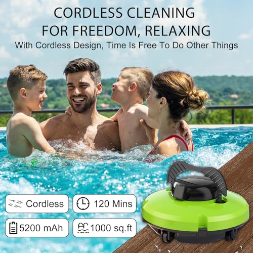 Baopilong Aufrüstung Kabelloser Roboterpoolsauger für obenliegende Pools, 120 - Minuten Laufzeit, Automatischer Poolreiniger für Einbettungspools bis zu 1.000 Quadratfuß, Selbstparkender Poolroboter - Image 2