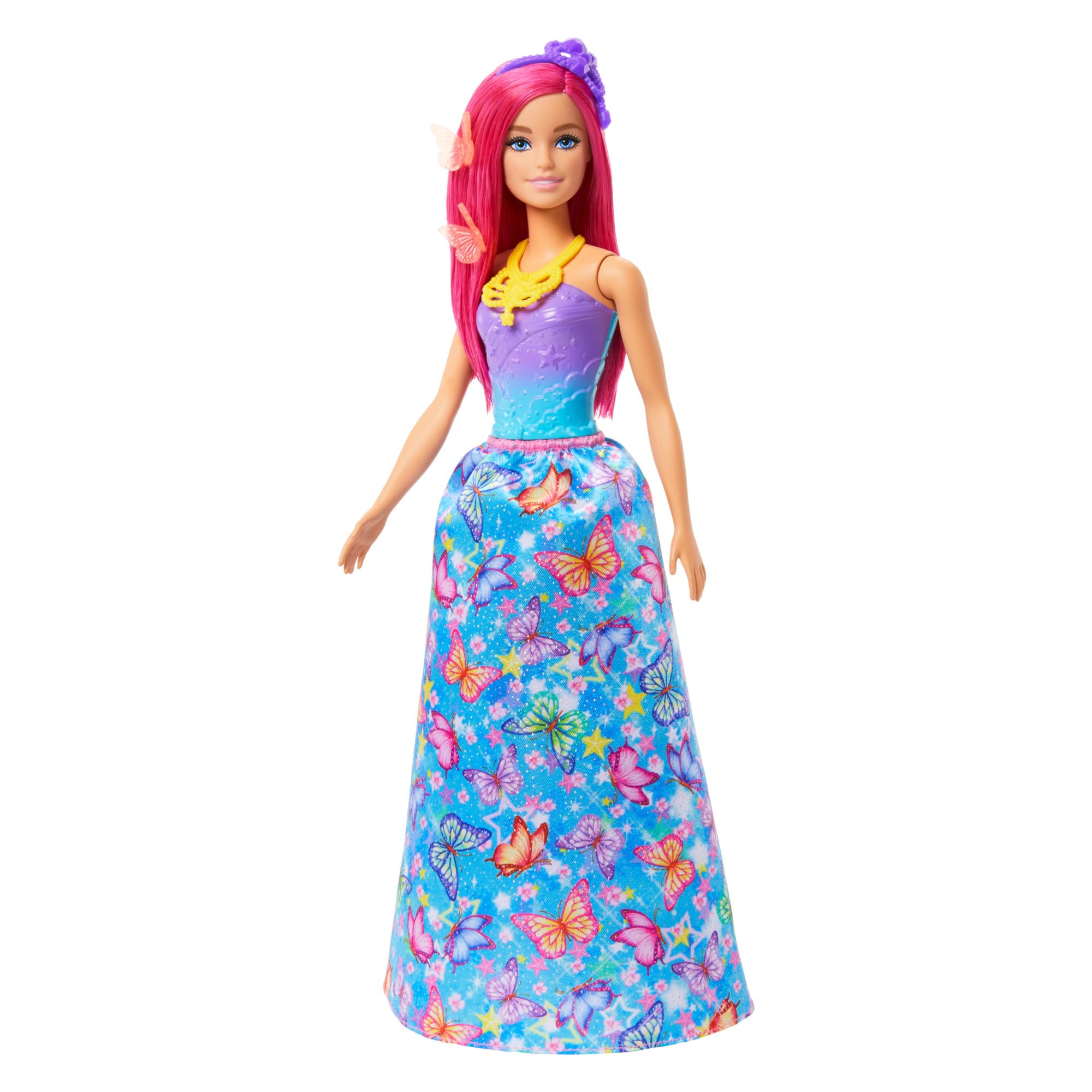 Barbie-Adventskalender mit Puppe und 24 Überraschungs-Accessoires mit Einhorn und 3 Tieren, die Modepuppe mit rosa Haaren kann in eine Meerjungfrau, Fee und mehr verwandelt Werden, HRG90 - Image 4