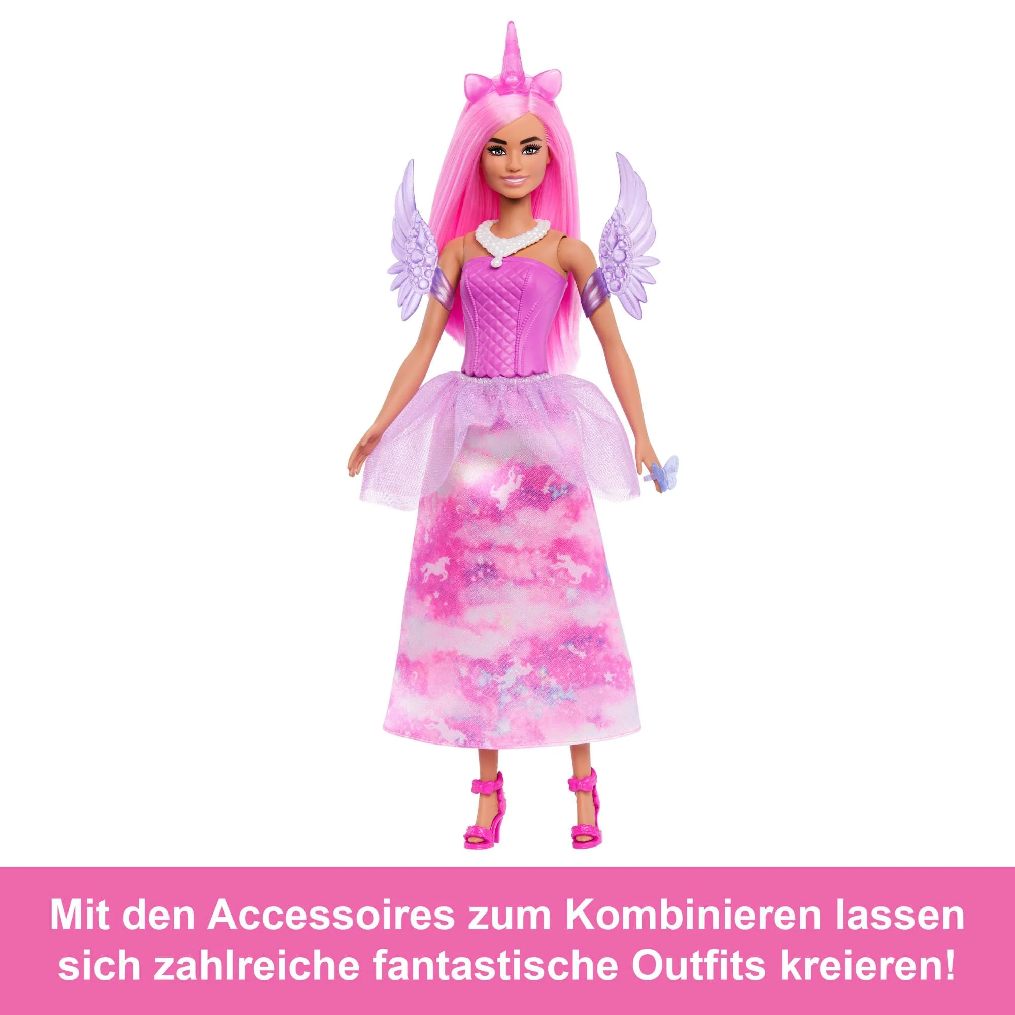 Barbie-Adventskalender mit Puppe und 24 Überraschungs-Accessoires mit Einhorn und Tieren, die Modepuppe kann in eine Meerjungfrau, Fee und mehr verwandelt Werden. ,JFL66 - Image 6