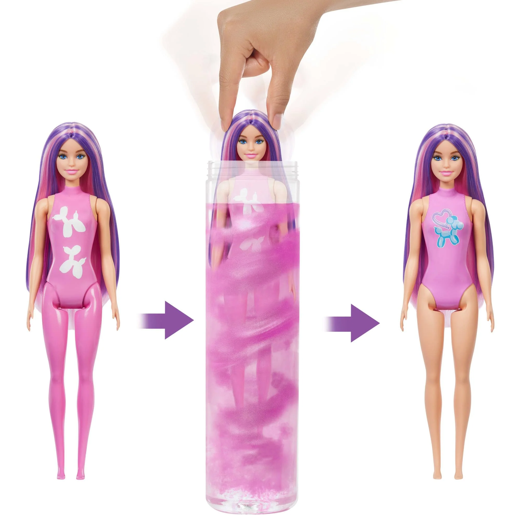 Barbie Color Reveal Puppe und Accessoires, Ballontier-Reihe, 6 Überraschungen einschließlich Farbwechsel und Mini-Ballontier (Stile können abweichen), JFV58 - Image 5