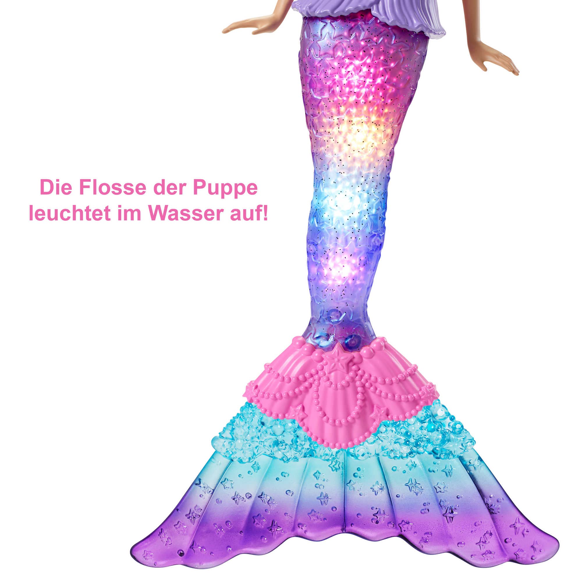 Barbie Dreamtopia Zauberlicht Meerjungfrau Puppe mit blonden Haaren, Barbiepuppe mit Meerjungfrauenschwanz, geeignet als Geschenk für Kinder ab 3 Jahren, HDJ36 - Image 3