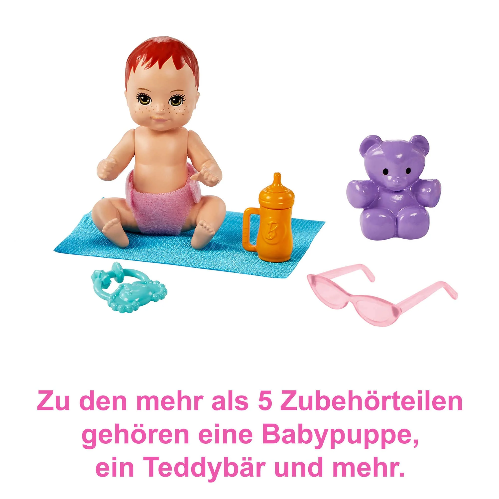 Barbie Skipper Babysitter Inc, Skipper mit braunen und lila Haaren, Baby, Kinderwagen, Babytrage, Zubehör, insgesamt 2 Puppen, Geschenk für Kinder, Spielzeug ab 3 Jahre,GXT34 - Image 3