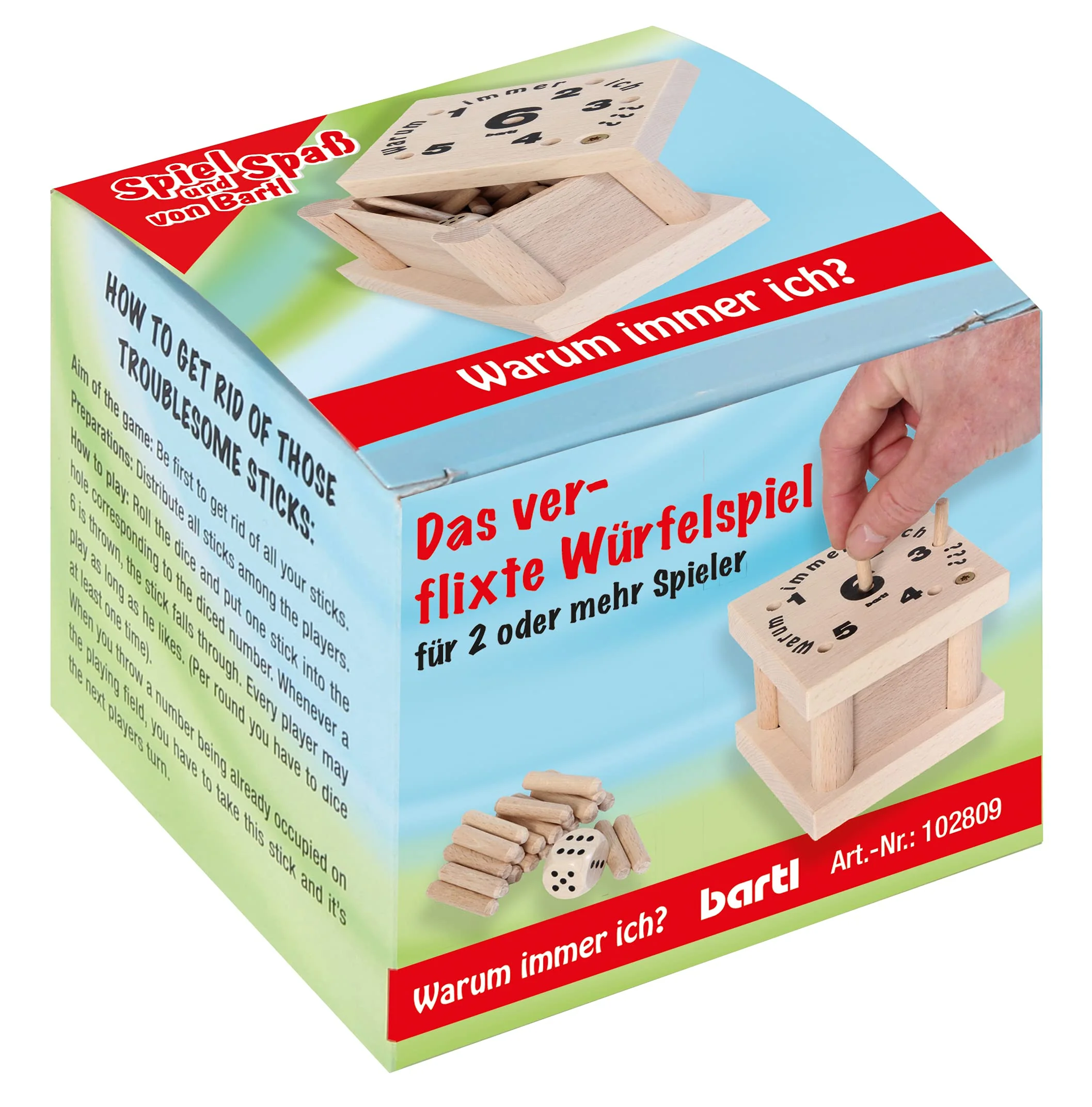 Bartl 111711 Spannendes Würfelspiel aus Holz Warum Immer ich?, für die ganze Familie von Klein bis Groß - Image 3