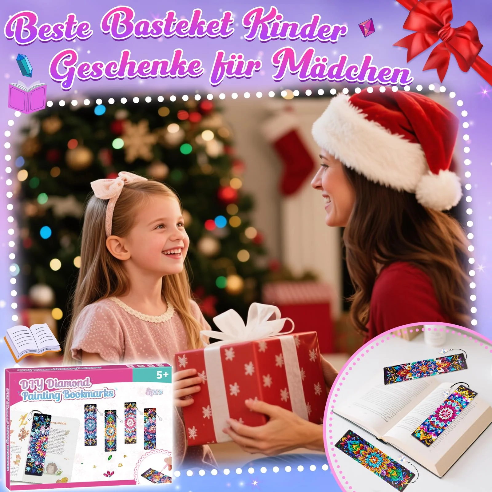 Basteln Mädchen 6 7 8 9 10 Jahre: Diamond Painting Kinder Lesezeichen Bastelset Kinder ab 6 Jahre Geschenke für Mädchen 7-8-10-9-11-12 Jahre Geschenkideen Kindergeburtstag Spielzeug ab 5-12 Jahre - Image 3