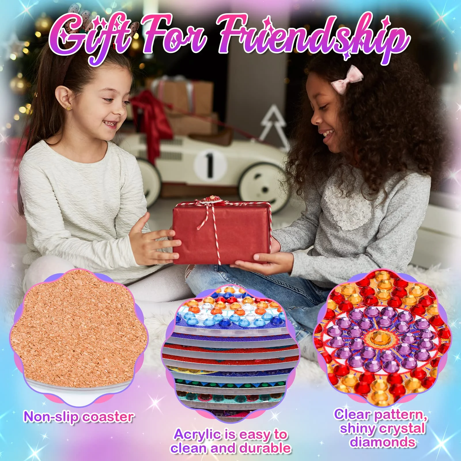 Bastelset Geschenk Kinder Mädchen 8 9 10 11 12 Jahre, Untersetzer Diamond Painting Bastelset Mädchen 7 8 9 10 11 12 Jahre, Diamant Geschenke für Teenager Madchen 7-12 jährige Kindergeburtstag Basteln - Image 4