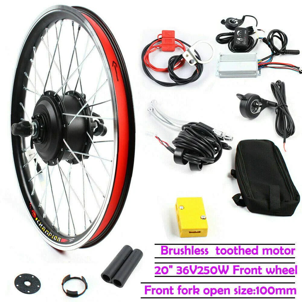 Bathrena Elektrofahrrad Umbausatz 20 Zoll E-Bike Conversion Kit 36V/48V Elektrofahrrad Vorderrad/Hinterrad Umbausatz Motor E-Bike Conversion Kit (36V 250W Vorderrad) - Image 3