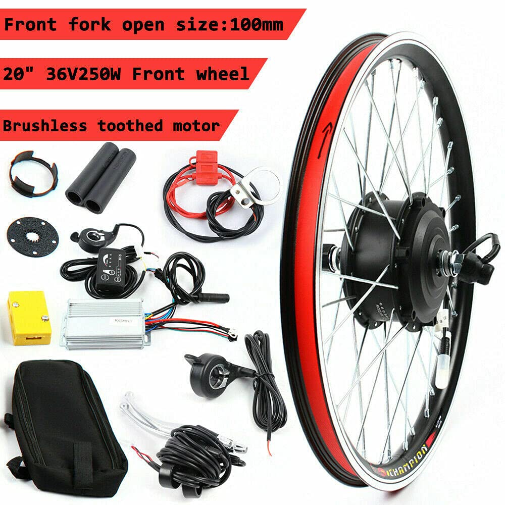 Bathrena Elektrofahrrad Umbausatz 20 Zoll E-Bike Conversion Kit 36V/48V Elektrofahrrad Vorderrad/Hinterrad Umbausatz Motor E-Bike Conversion Kit (36V 250W Vorderrad) - Image 4
