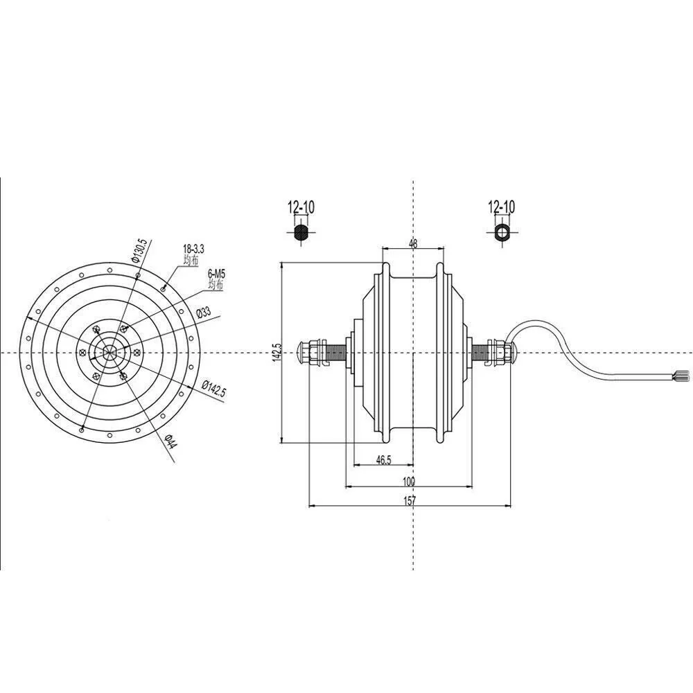 Bathrena Elektrofahrrad Umbausatz 20 Zoll E-Bike Conversion Kit 36V/48V Elektrofahrrad Vorderrad/Hinterrad Umbausatz Motor E-Bike Conversion Kit (36V 250W Vorderrad) - Image 7