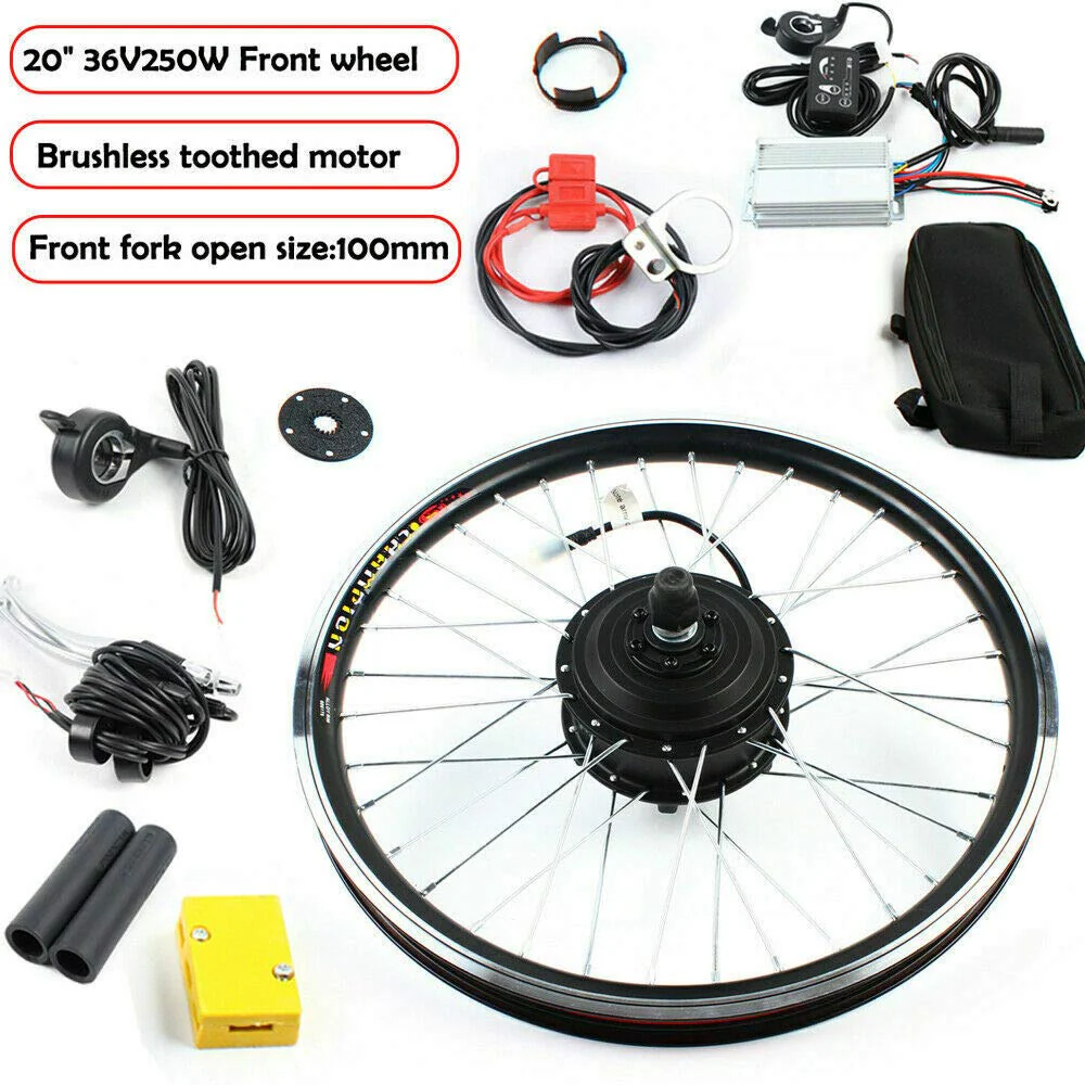 Bathrena Elektrofahrrad Umbausatz 20 Zoll E-Bike Conversion Kit 36V/48V Elektrofahrrad Vorderrad/Hinterrad Umbausatz Motor E-Bike Conversion Kit (36V 250W Vorderrad) - Image 8