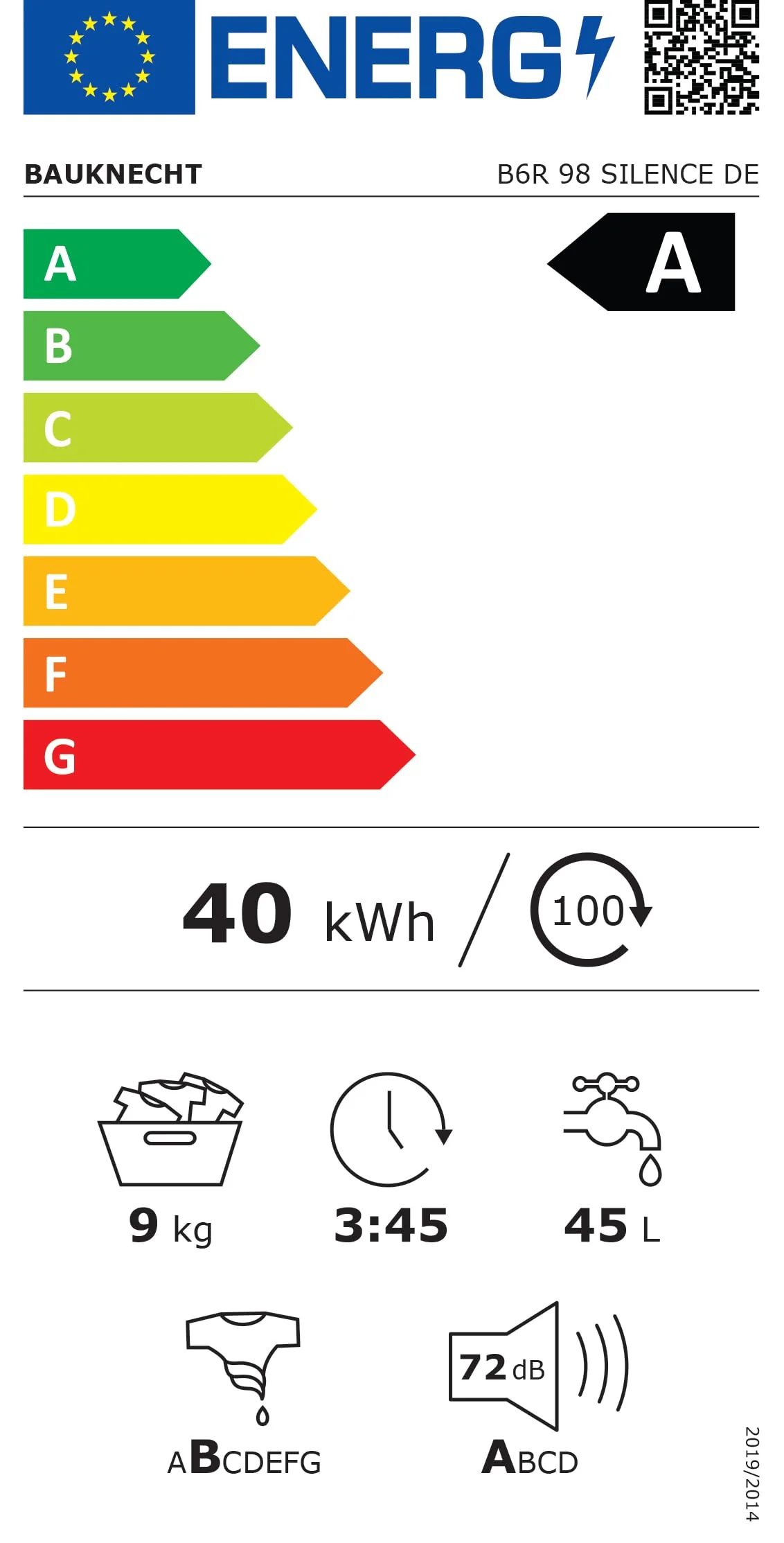 Bauknecht B6R 98 SILENCE DE Waschmaschine/ 9 kg/ 1400 U/min/A-20% spart bis zu 20% Energie/Besonders leise Waschmaschine/Steam 3.0-3 Kraftvolle Dampftechnologien/Energie + Zeitoptimierte Programme - Image 13