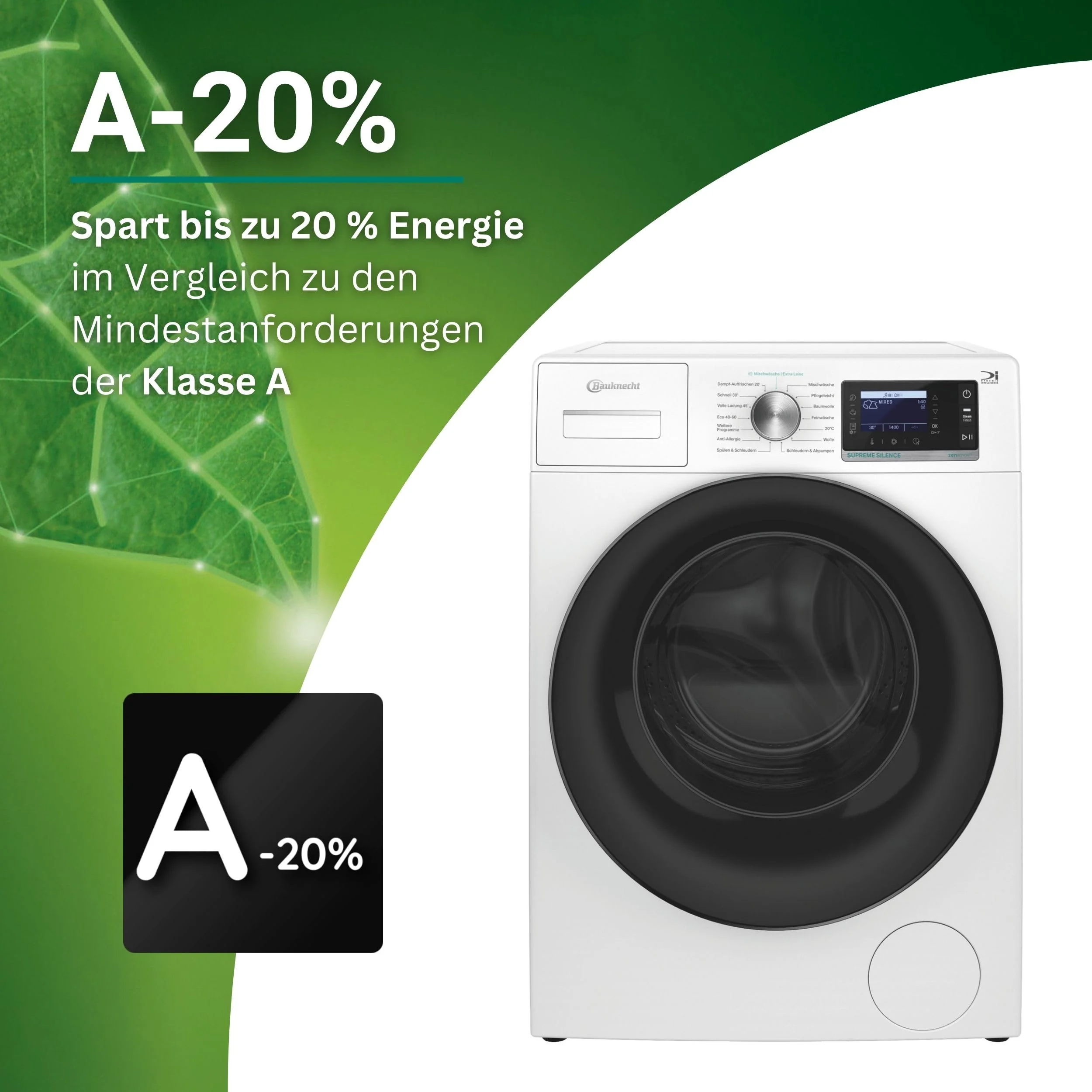 Bauknecht B6R 98 SILENCE DE Waschmaschine/ 9 kg/ 1400 U/min/A-20% spart bis zu 20% Energie/Besonders leise Waschmaschine/Steam 3.0-3 Kraftvolle Dampftechnologien/Energie + Zeitoptimierte Programme - Image 17