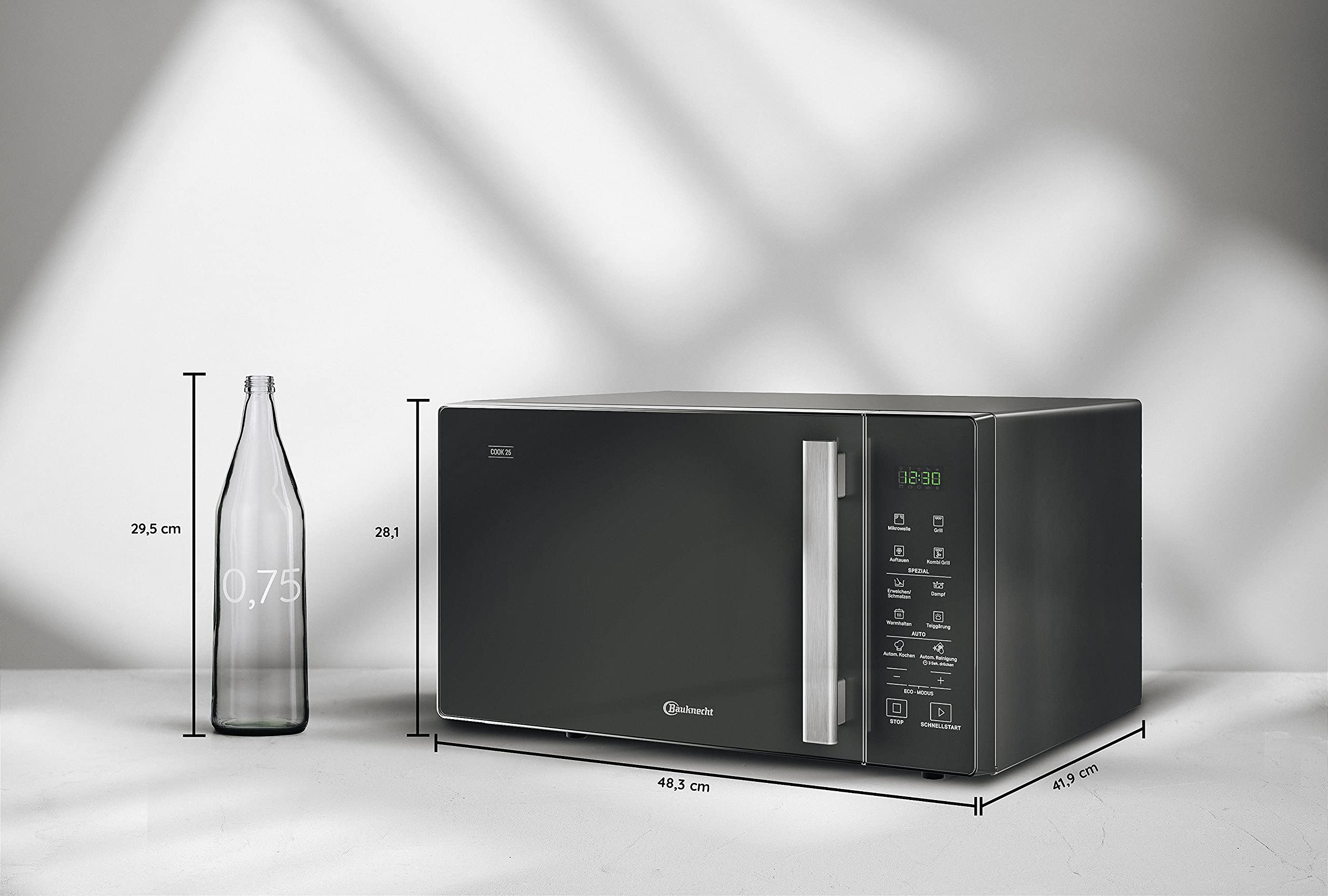 Bauknecht MW 254 SM Grill-Mikrowelle Kombination/ Dampfgarfunktion inkl. Dampfgarbehälter/ 900 W/ 25 L Garraum/ Quartz 1050 W/ AutoClean/ Schmelz-Funktion/ Warmhalte-Funktion - Image 14