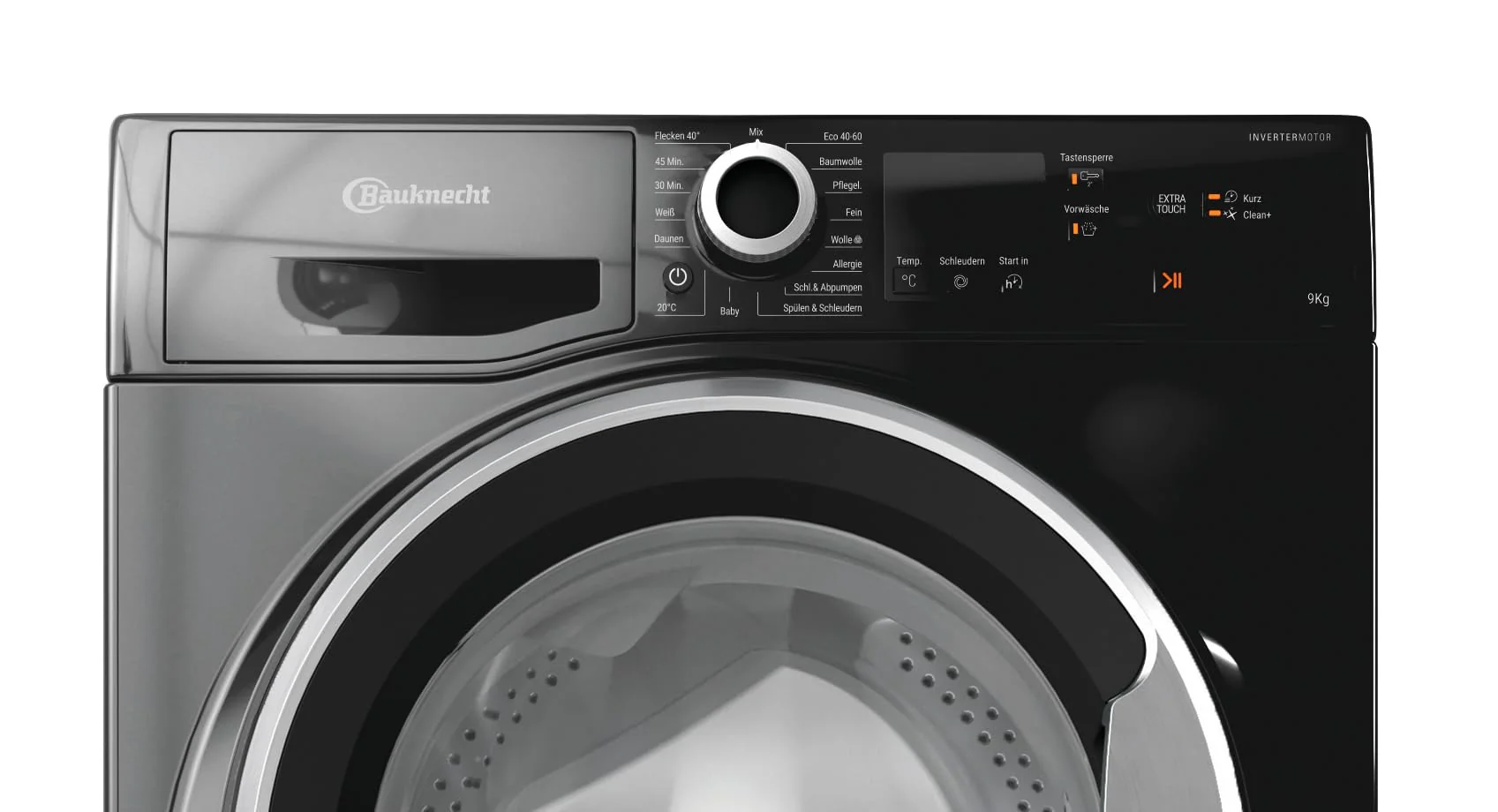 Bauknecht W9 S6300 A Waschmaschine Frontlader / 9kg / EEK A/Kurz 30 / Kurz 45 / Kraftvolle Fleckenentfernung/Anti-Allergie-Programm/Wolleprogramm/Schwarz/Langlebiger Inverter-Motor - Image 6