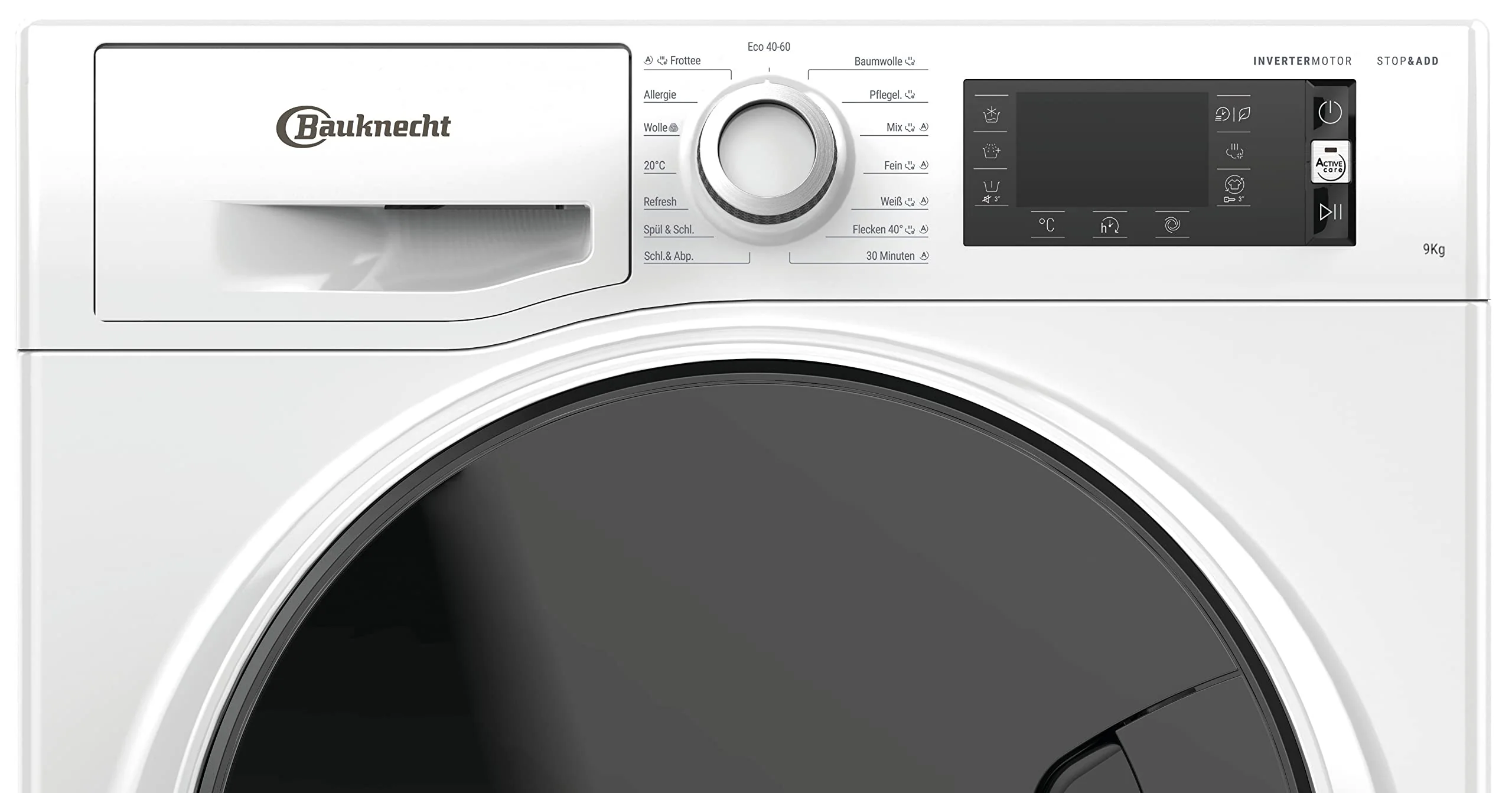 Bauknecht WM Elite 9AA Waschmaschine/ 9 kg/ 1400 U/min/Energieeffizienzklasse A/ActiveCareColor+/ A-20%/ SteamHygiene-Antivirus/SteamRefresh/Stop&Add-Nachlegefunktion/Volle Ladung 45Min. - Image 2