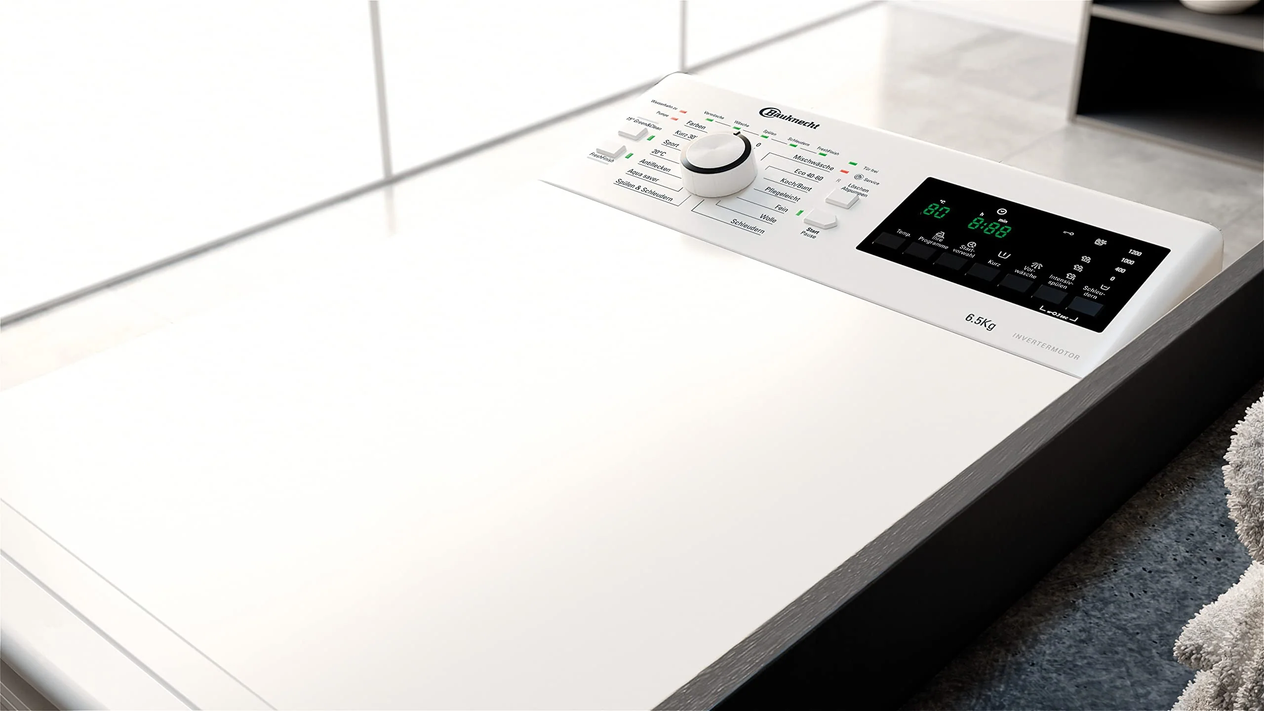 Bauknecht WMT Eco Shield 6523 C Toplader-Waschmaschine / 6,5 kg / 1200 UpM/Antiflecken-Programm/FreshFinish/Startzeitvorwahl/SoftOpening/Kurz 30'/ 15° Green& Clean/ProSilent-Motor [Energieklasse C] - Image 3