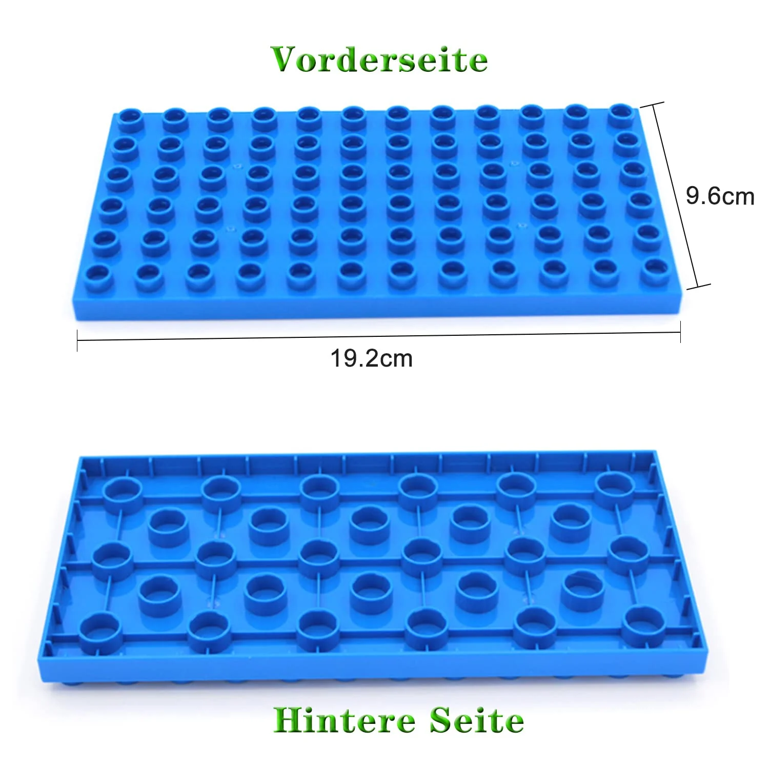 Bauplatte Groß Platten, 4 Stück Große Grundplatte Kompatibel mit großen Bausteinen Aller führenden Marken, 19.1 x 9.5 cm - Image 3