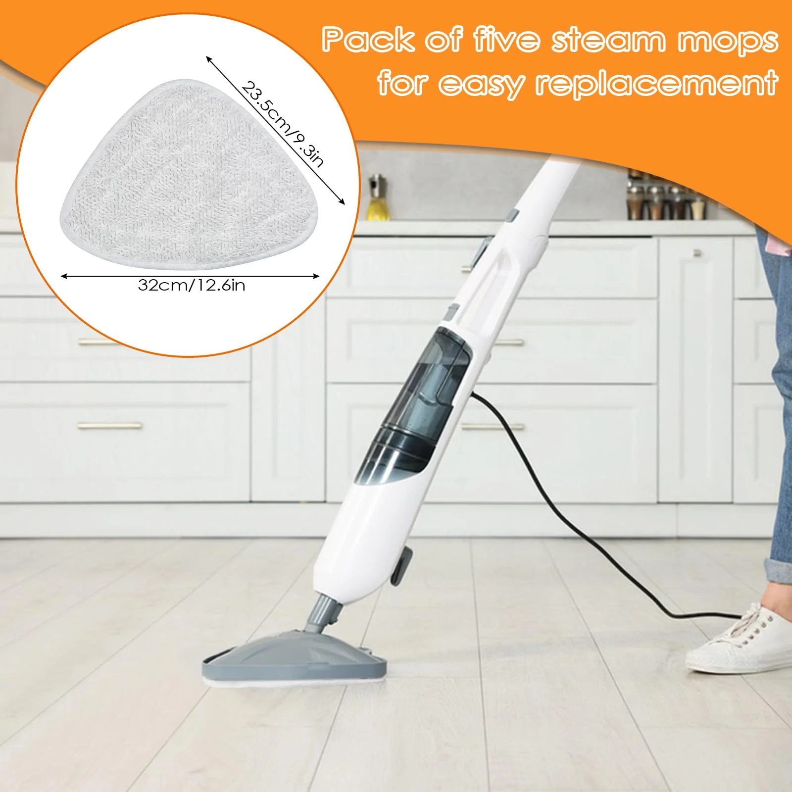 Baxcdyswe 5 Stück für Vileda Dampfreiniger Ersatzbezüge, Steam Plus Ersatzbezug, Ersatzbezug Dampfreiniger, Feine Mikrofasern, Langlebig und Perfekte Passform, Maschinenwaschbar, Wiederverwendbar - Image 4